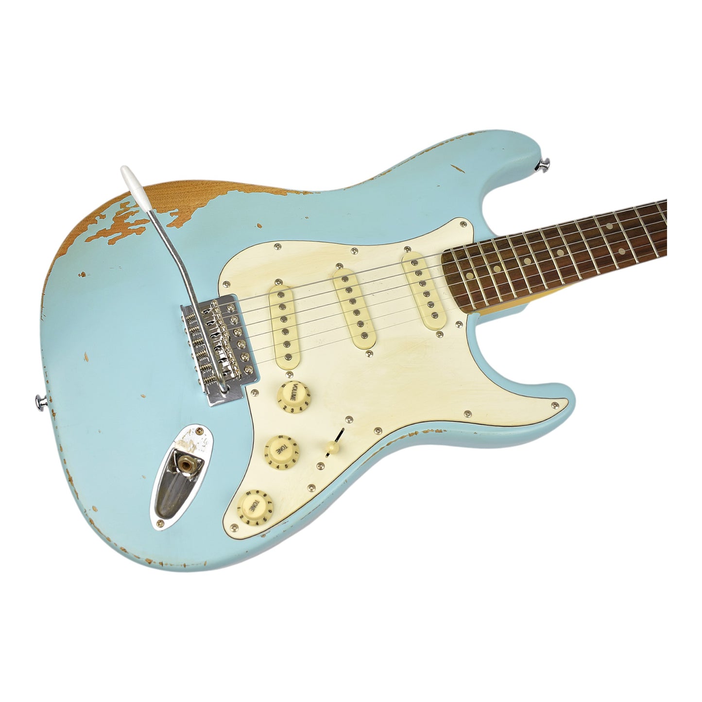 Haze HSVT Retro Blue Relic Electric Guitar with Whammy