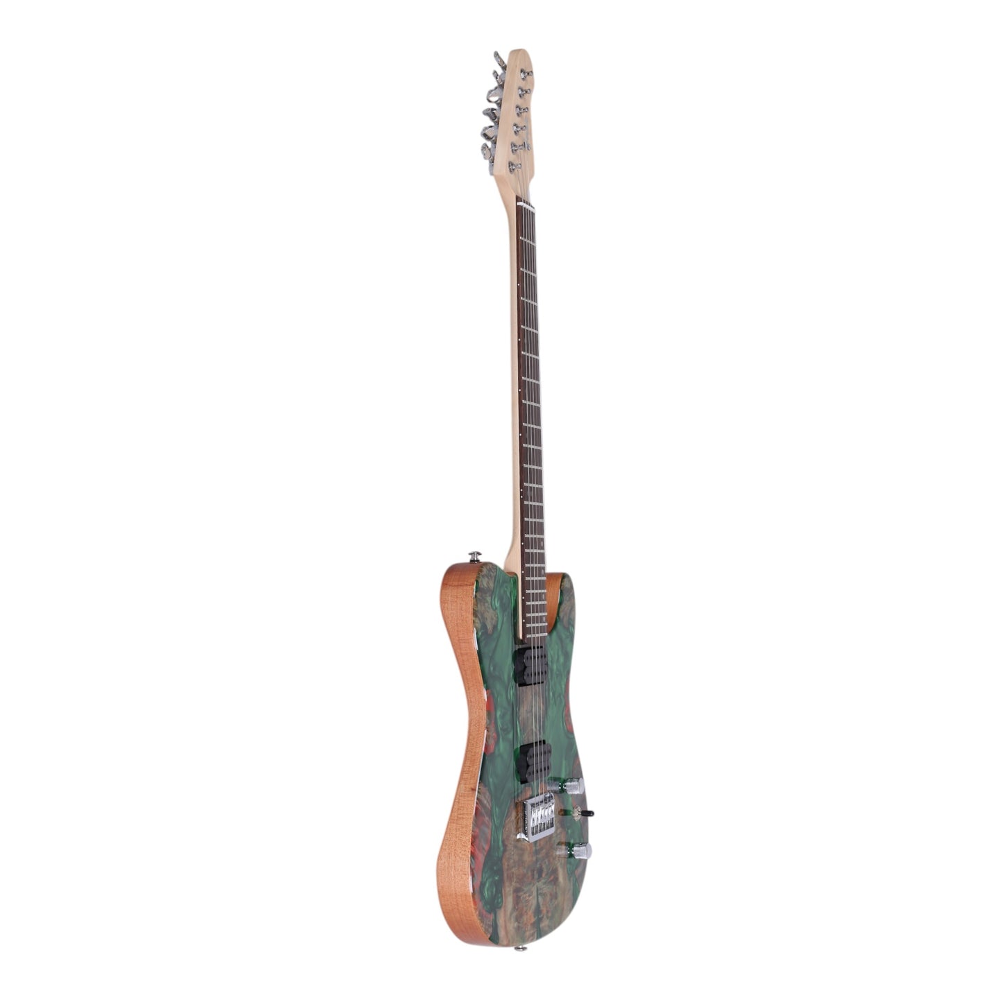 Haze SH1910 Metallic Green "Liquid Crystal" Electric Guitar with Dual Humbuckers