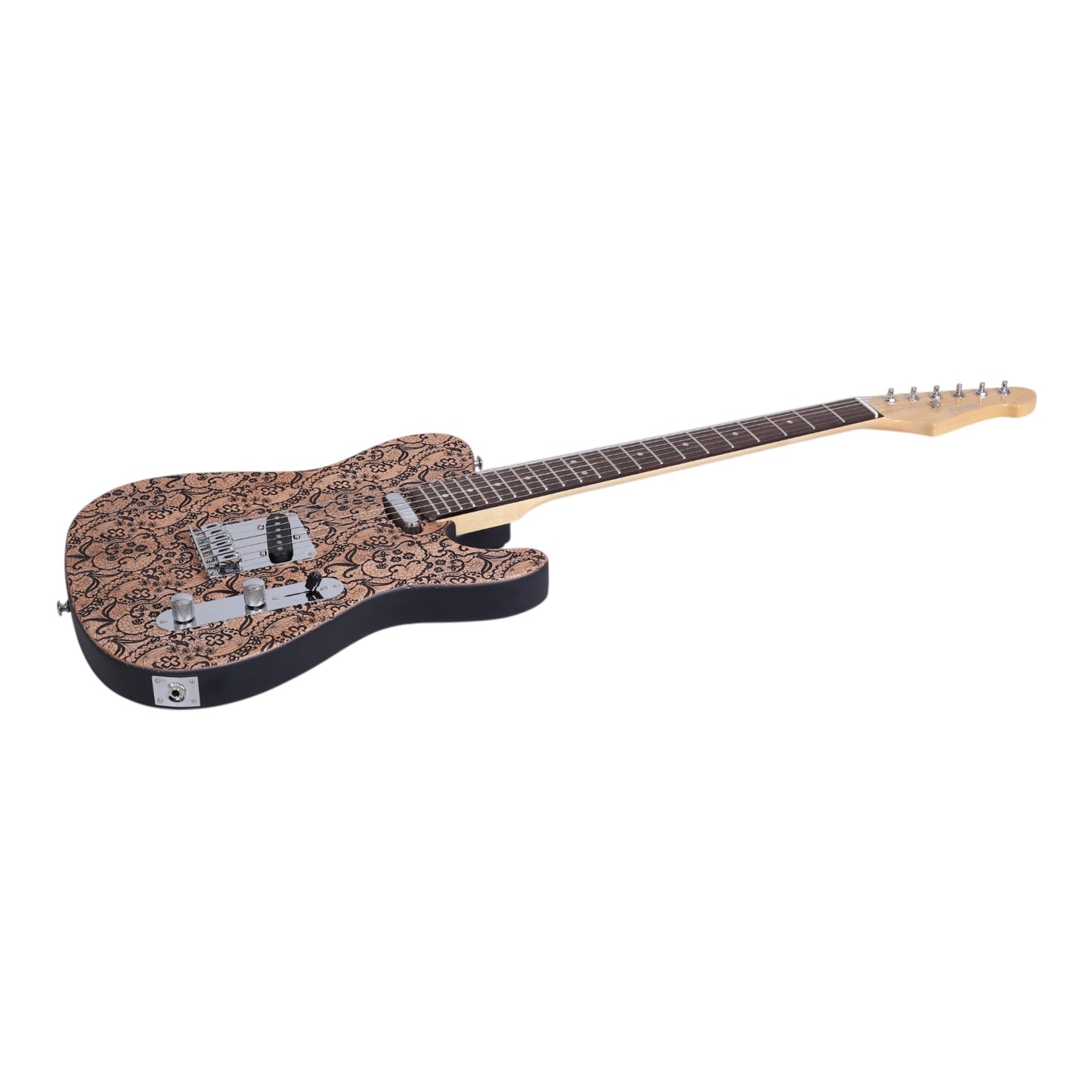 Haze TL197 Engraved Woodgrain "Rosethorn" Electric Guitar with Single Coils