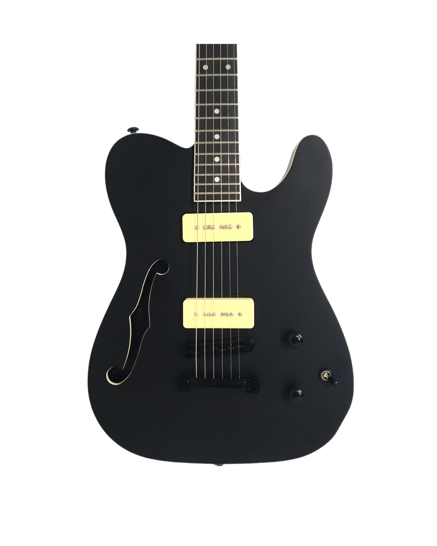 Haze Semi-Hollow HH Maple Neck HTL Electric Guitar - Black HSE501BK