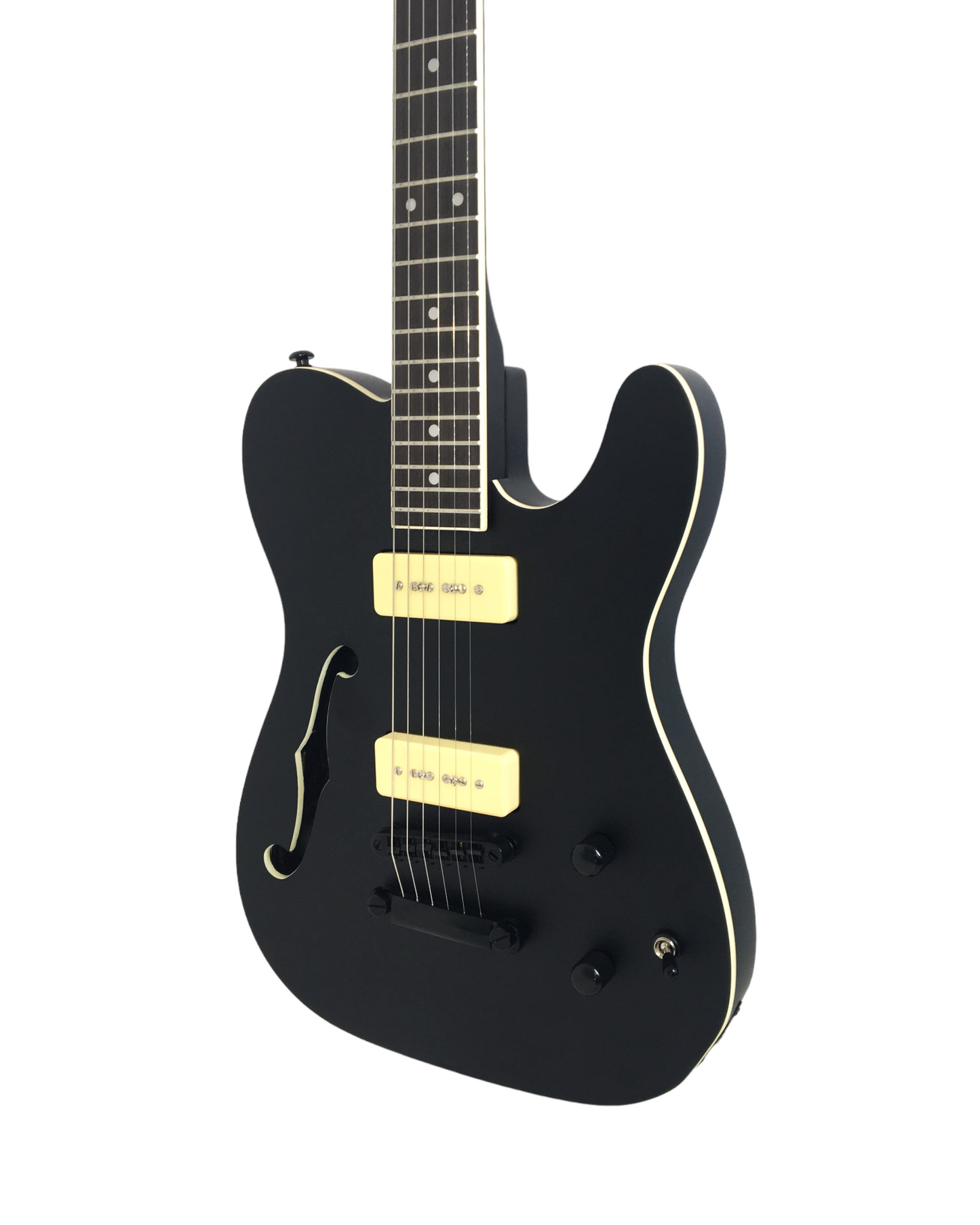 Haze Semi-Hollow HH Maple Neck HTL Electric Guitar - Black HSE501BK