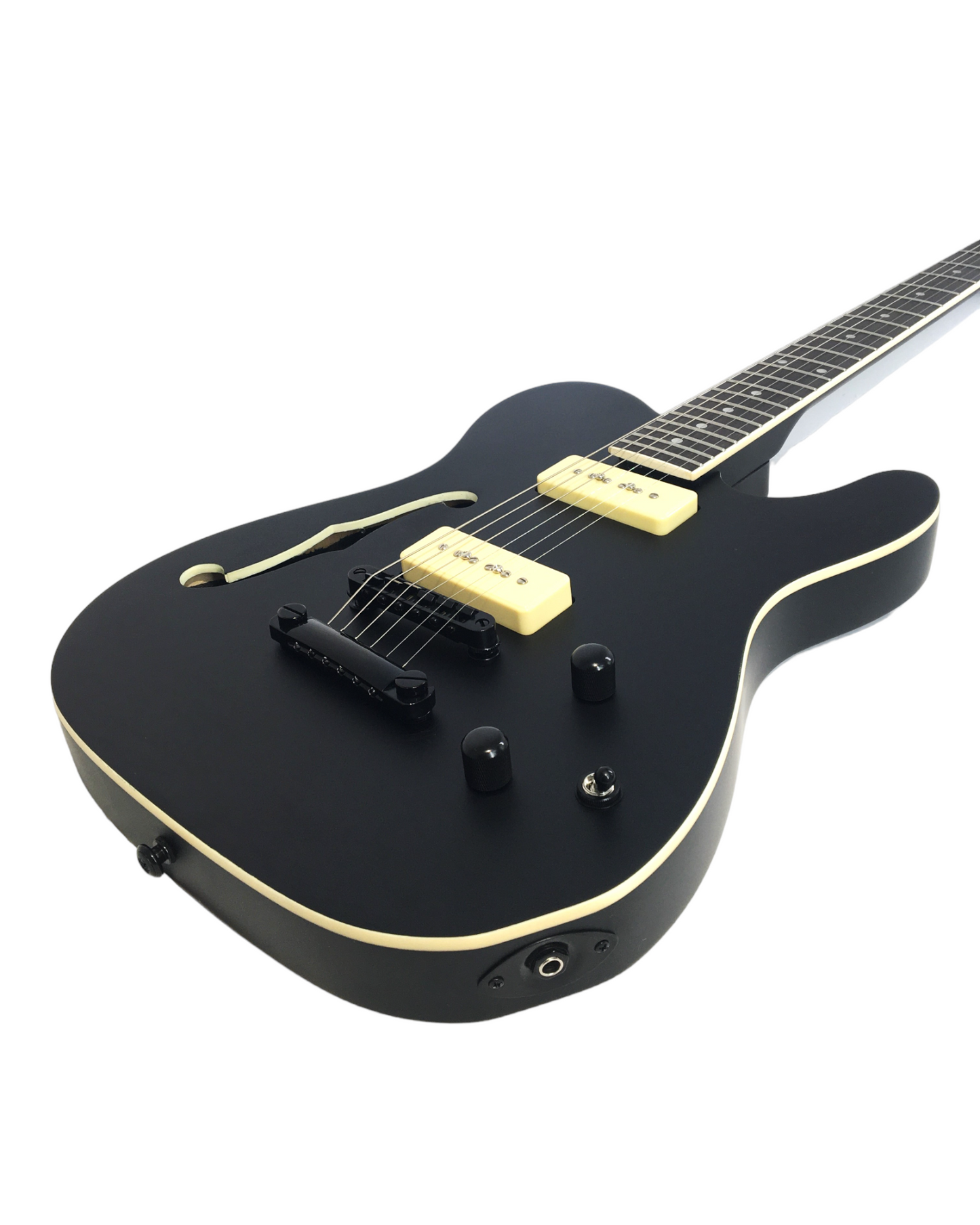 Haze Semi-Hollow HH Maple Neck HTL Electric Guitar - Black HSE501BK