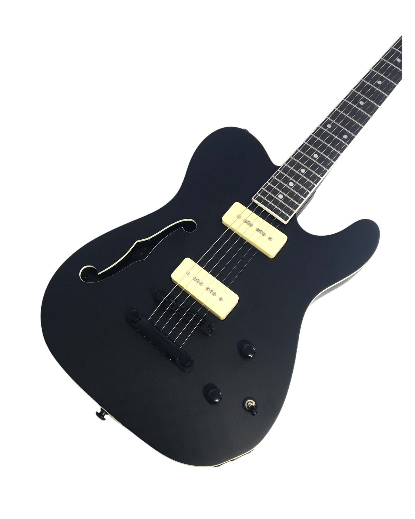 Haze Semi-Hollow HH Maple Neck HTL Electric Guitar - Black HSE501BK