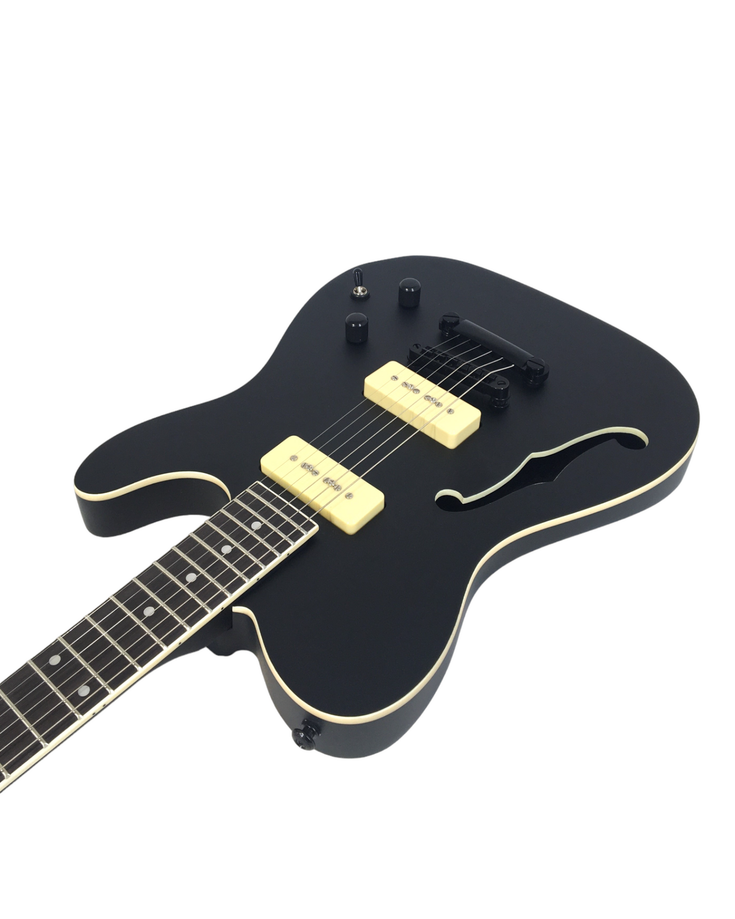 Haze Semi-Hollow HH Maple Neck HTL Electric Guitar - Black HSE501BK