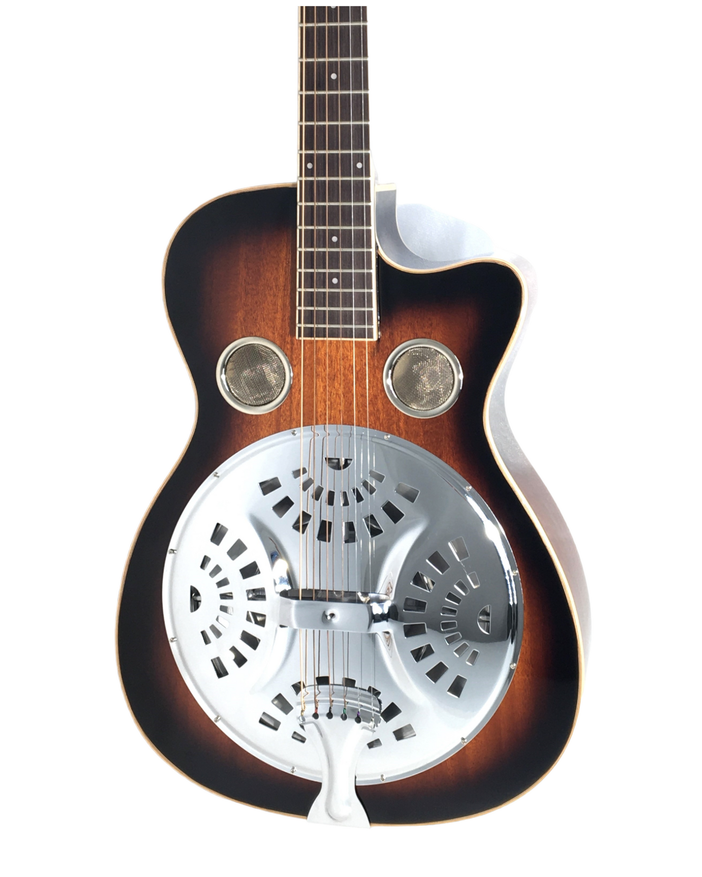 Haze SDG738 All-Mahogany Roundneck Resonator Guitar, Tobacco Sunburst + Free Bag