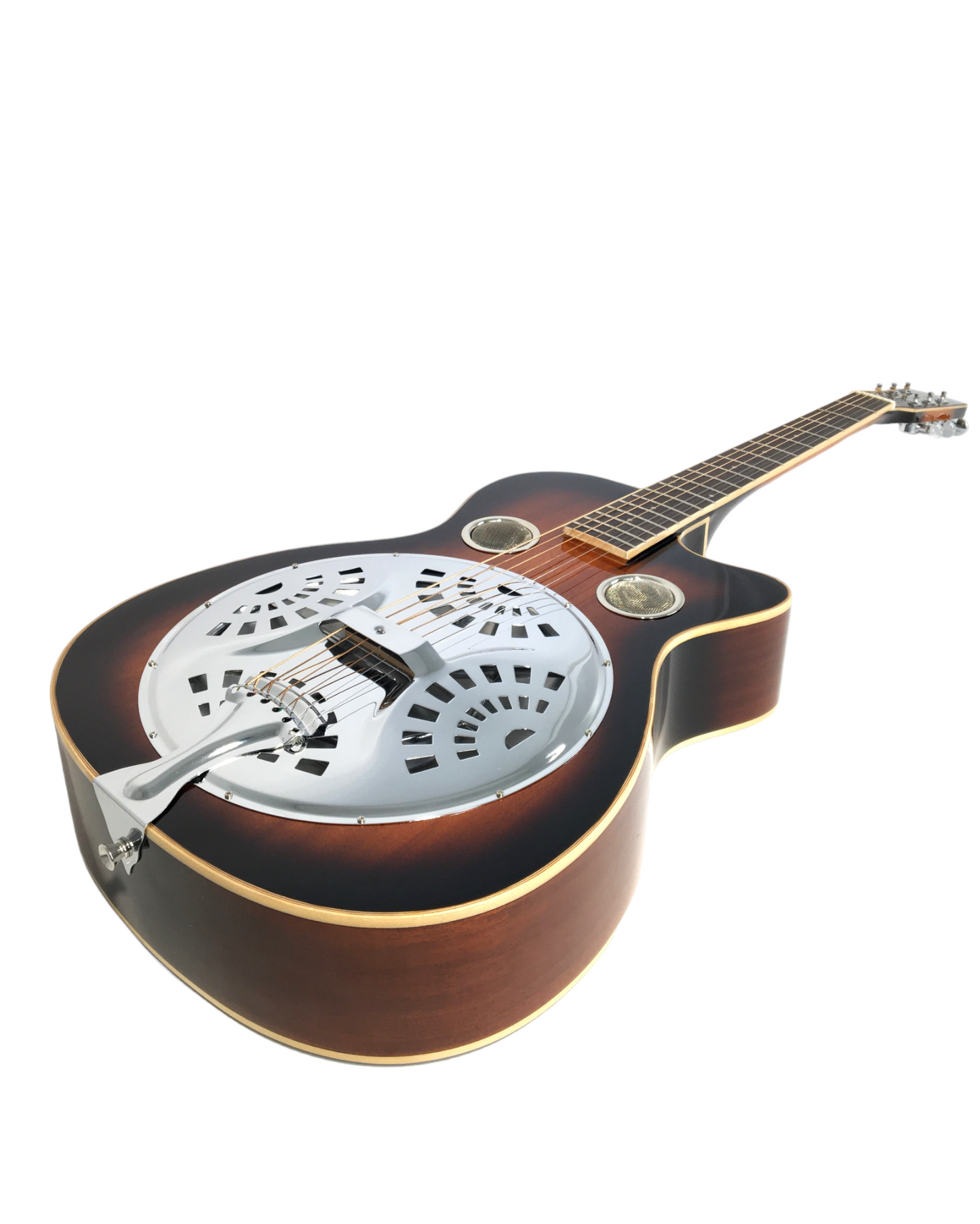Haze SDG738 All-Mahogany Roundneck Resonator Guitar, Tobacco Sunburst + Free Bag