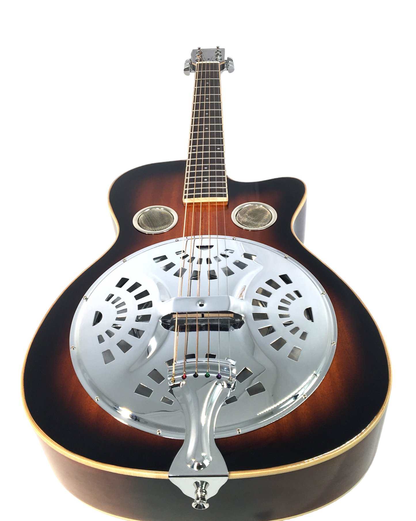 Haze SDG738 All-Mahogany Roundneck Resonator Guitar, Tobacco Sunburst + Free Bag
