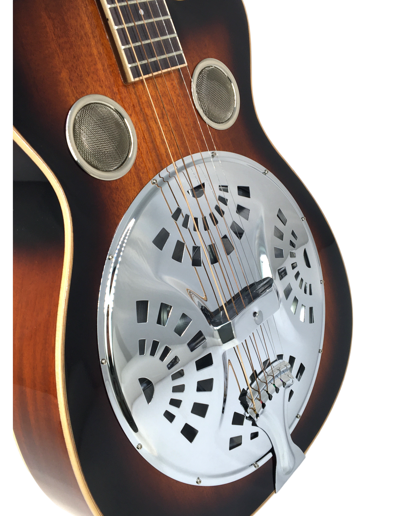 Haze SDG738 All-Mahogany Roundneck Resonator Guitar, Tobacco Sunburst + Free Bag