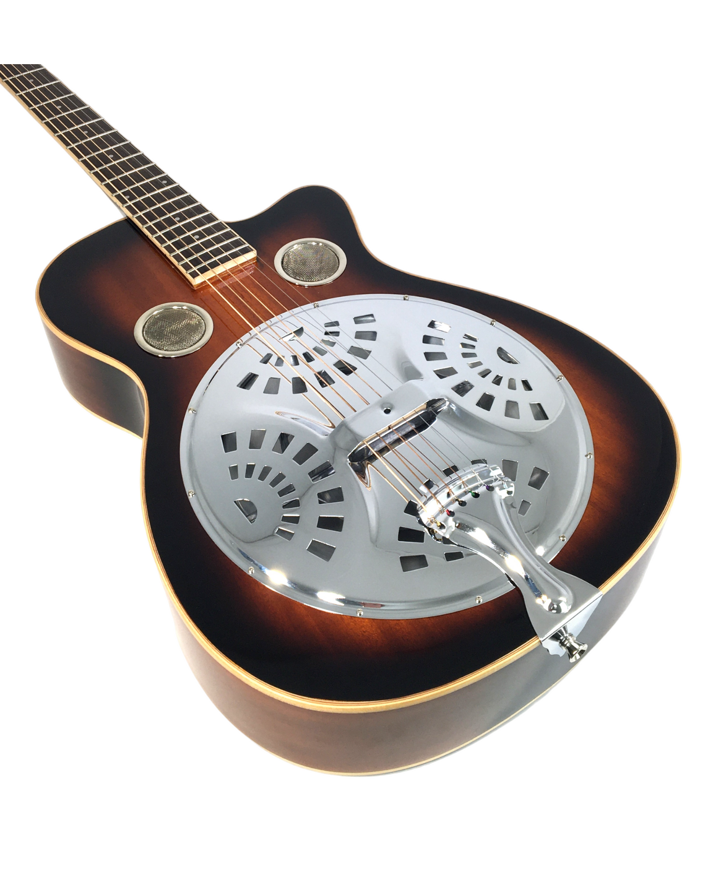 Haze SDG738 All-Mahogany Roundneck Resonator Guitar, Tobacco Sunburst + Free Bag
