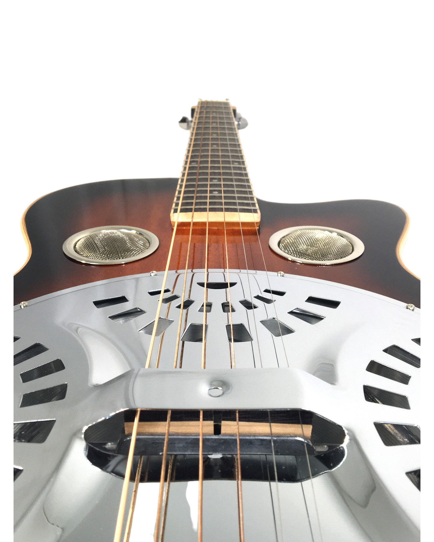 Haze SDG738 All-Mahogany Roundneck Resonator Guitar, Tobacco Sunburst + Free Bag