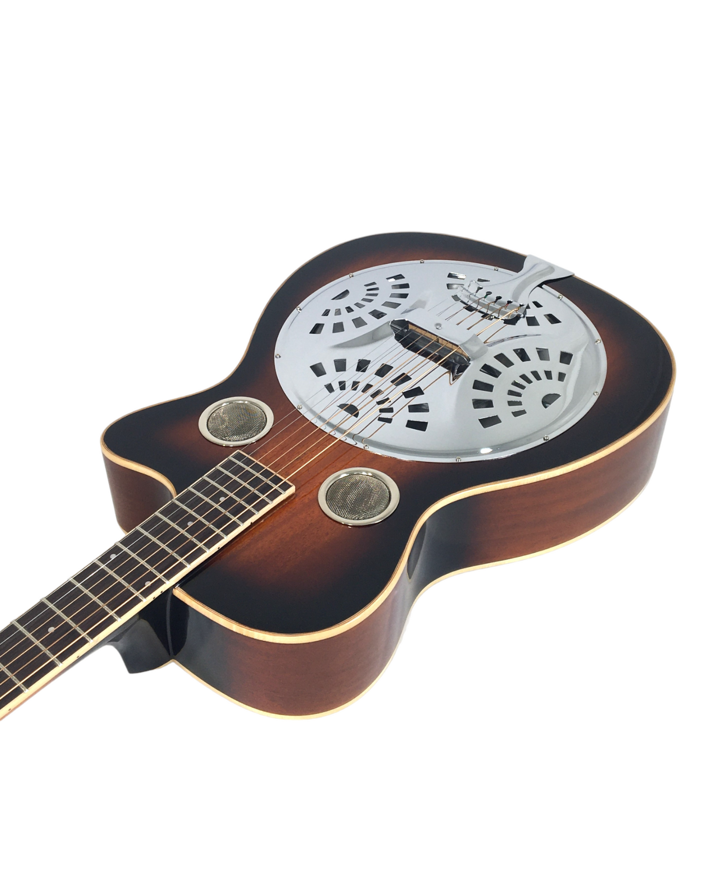 Haze SDG738 All-Mahogany Roundneck Resonator Guitar, Tobacco Sunburst + Free Bag