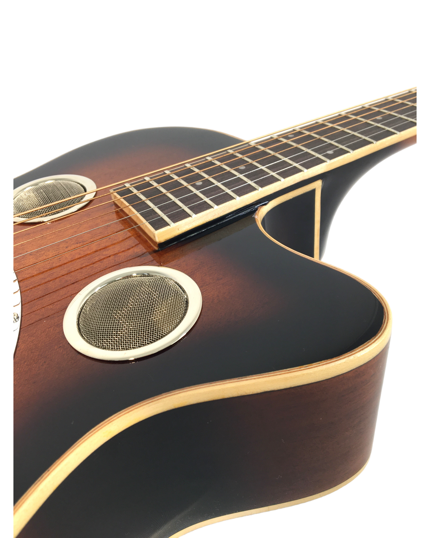 Haze SDG738 All-Mahogany Roundneck Resonator Guitar, Tobacco Sunburst + Free Bag