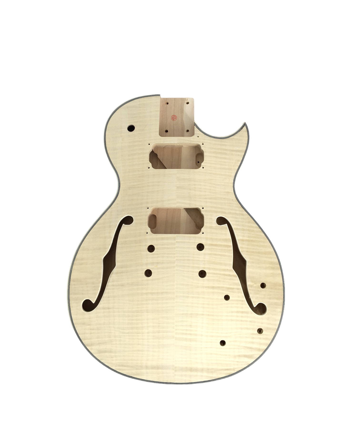 E239SMBDIY Semi-Hollow Body Electric Guitar DIY, No-Soldering, Set Neck, Black Hardware