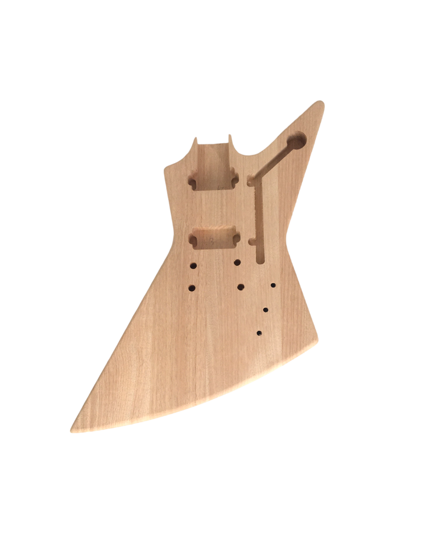 DIY DKE1958 Explorer Style Electric Guitar DIY Kit, Complete No-Soldering, Mahogany Body. only have one white pickguards