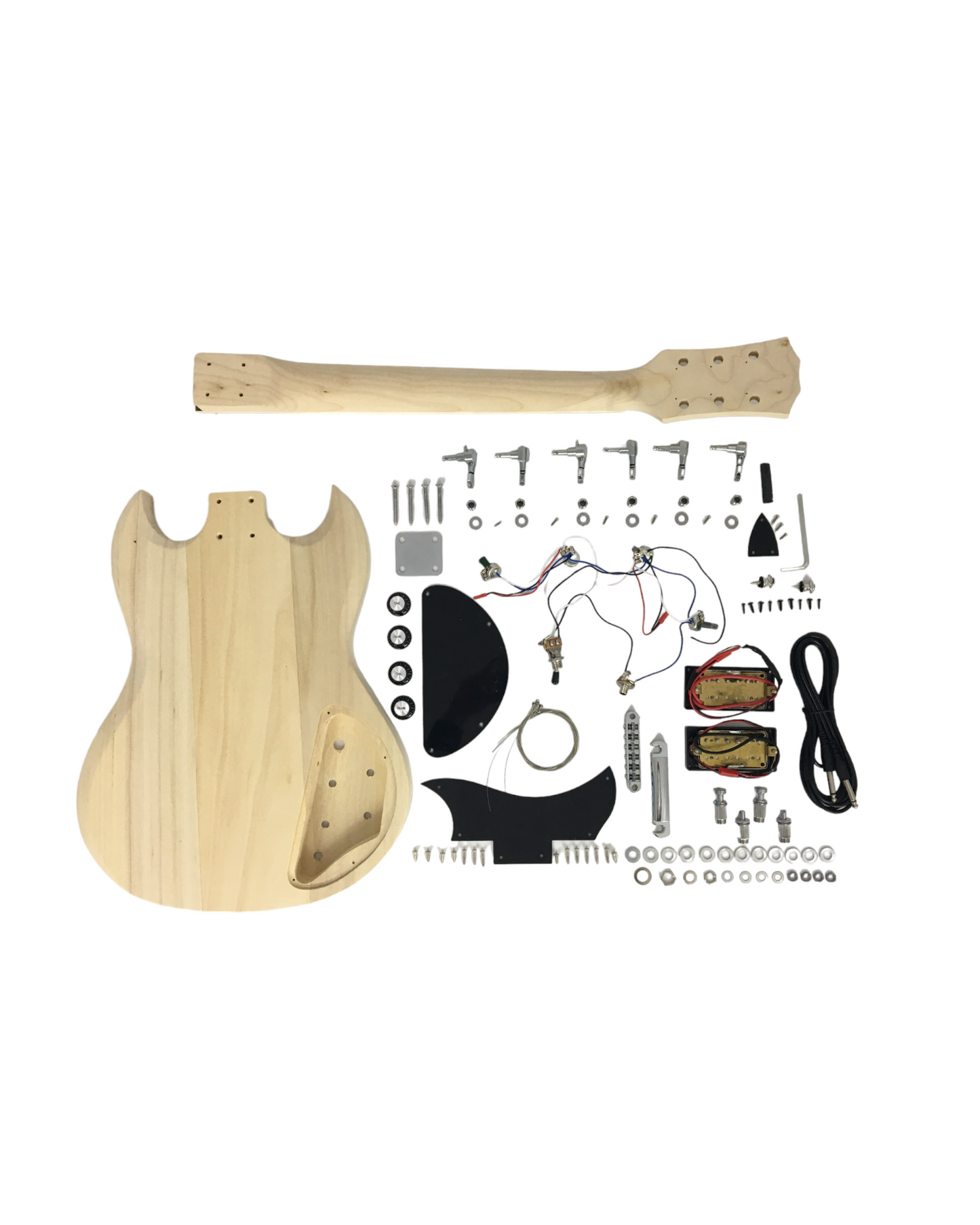 Left-Hand E240LH Electric Guitar DIY Kit, Solid Basswood Body+Neck, No-Soldering, H-H