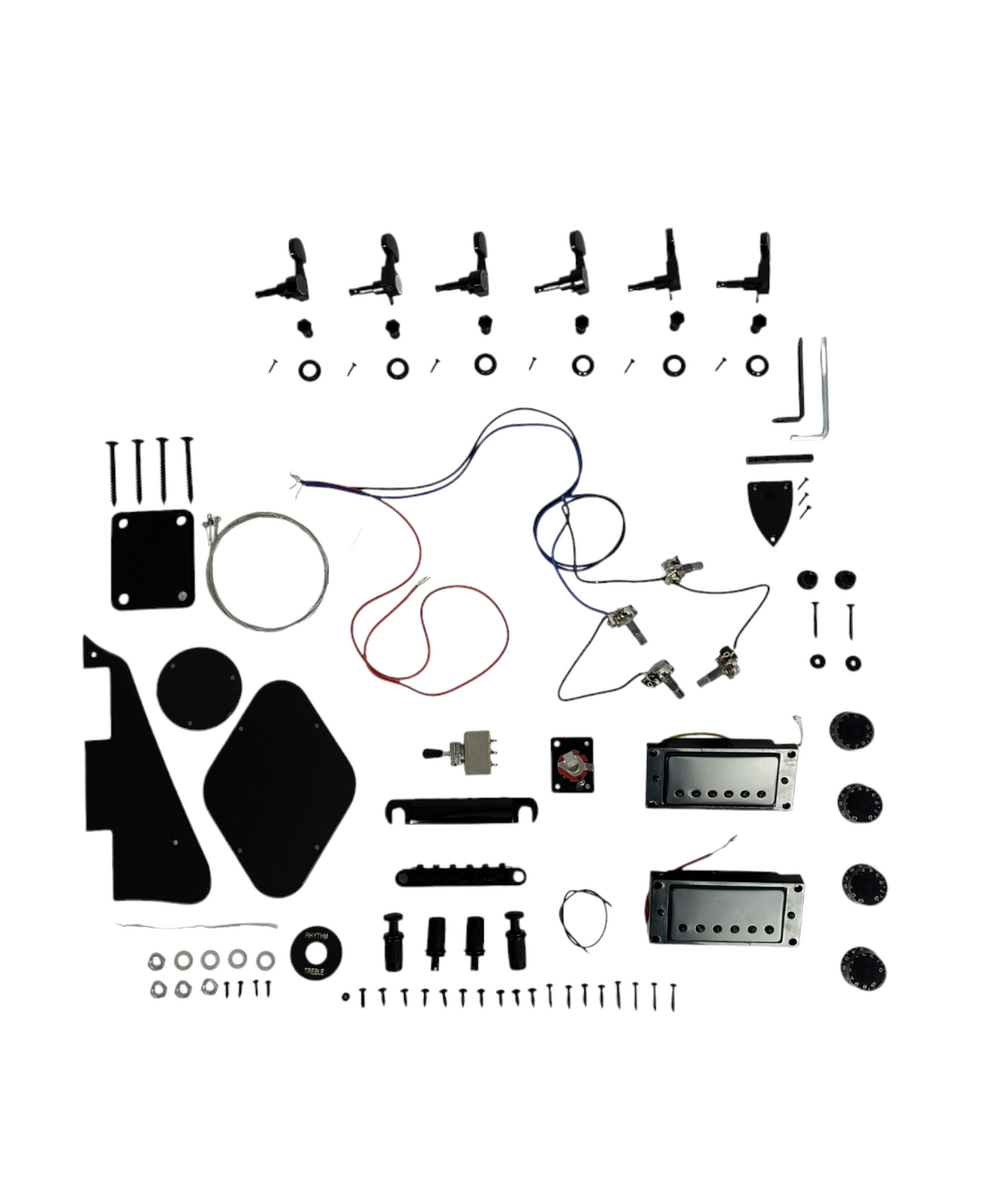 HSLPP19380PPBK Full Set LP Electric Guitar Black Hardware Accessories Parts