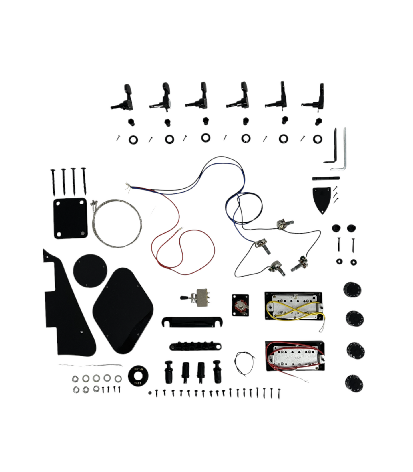 HSLPP19380PPBK Full Set LP Electric Guitar Black Hardware Accessories Parts