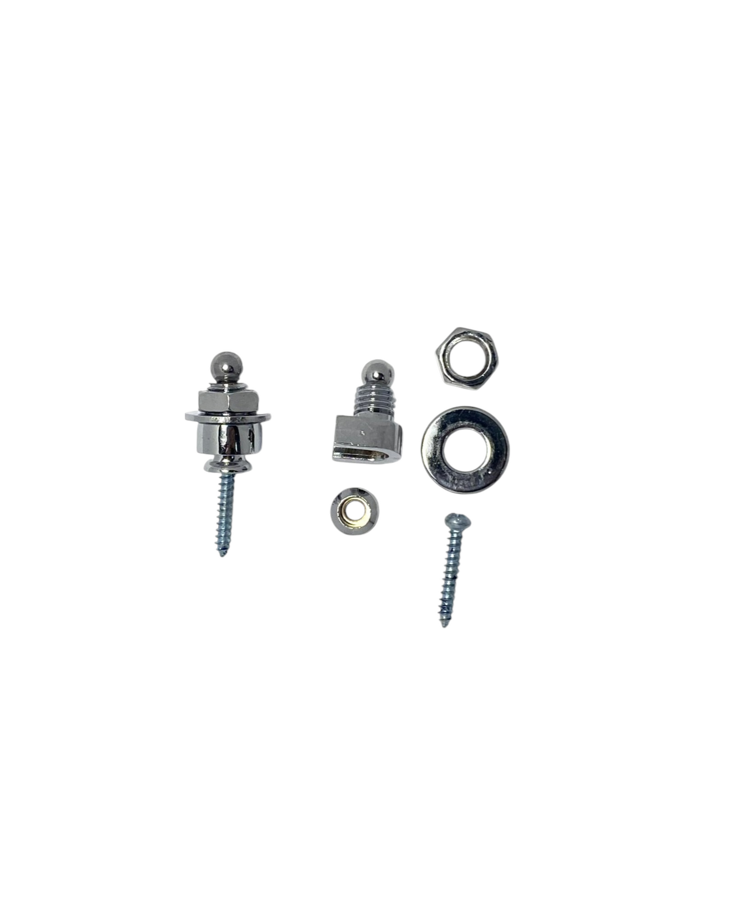 4 HJKCR Guitar Strap Locks (2 Sets) with Wrench & Bottle Opener Function - Silver