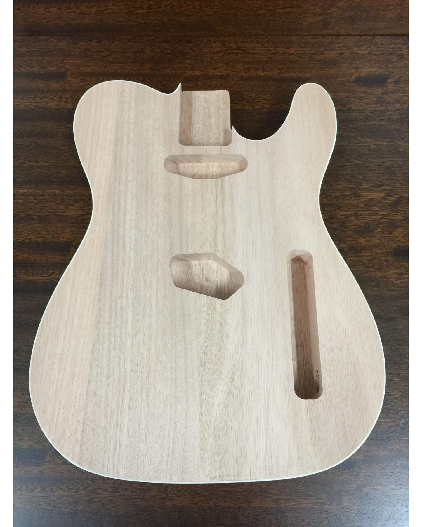 HSTL19100BOM Mahogany Electric Guitar Body w/White Binding, Pre-Drilled, Polished