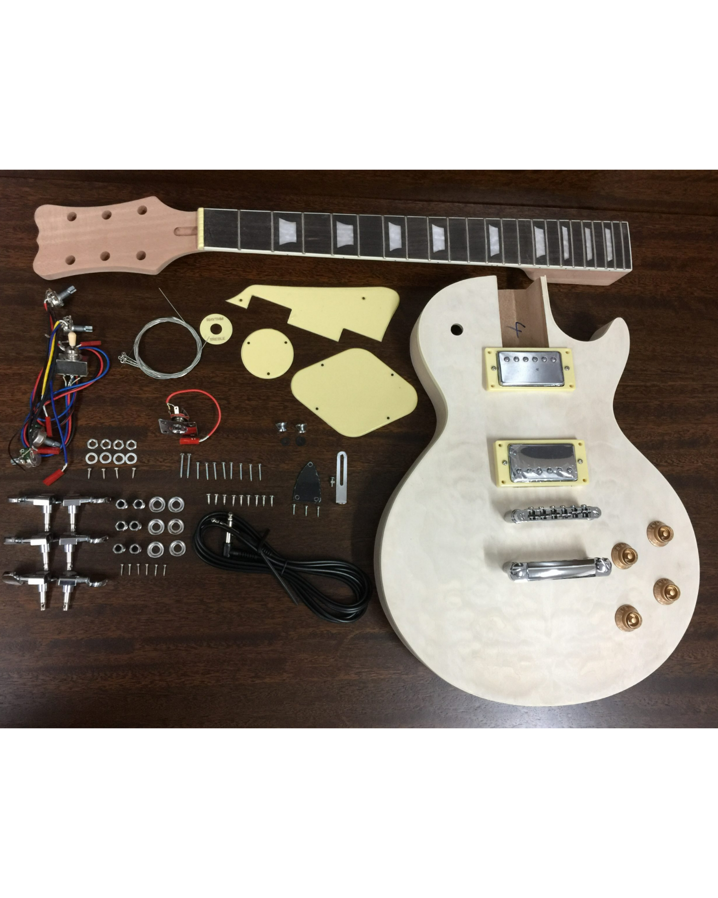 HSLPM19380BQDIY LP Solid Basswood Body Mahogany Neck Electric Guitar DIY, No-Soldering, Quilted Maple Top, H-H