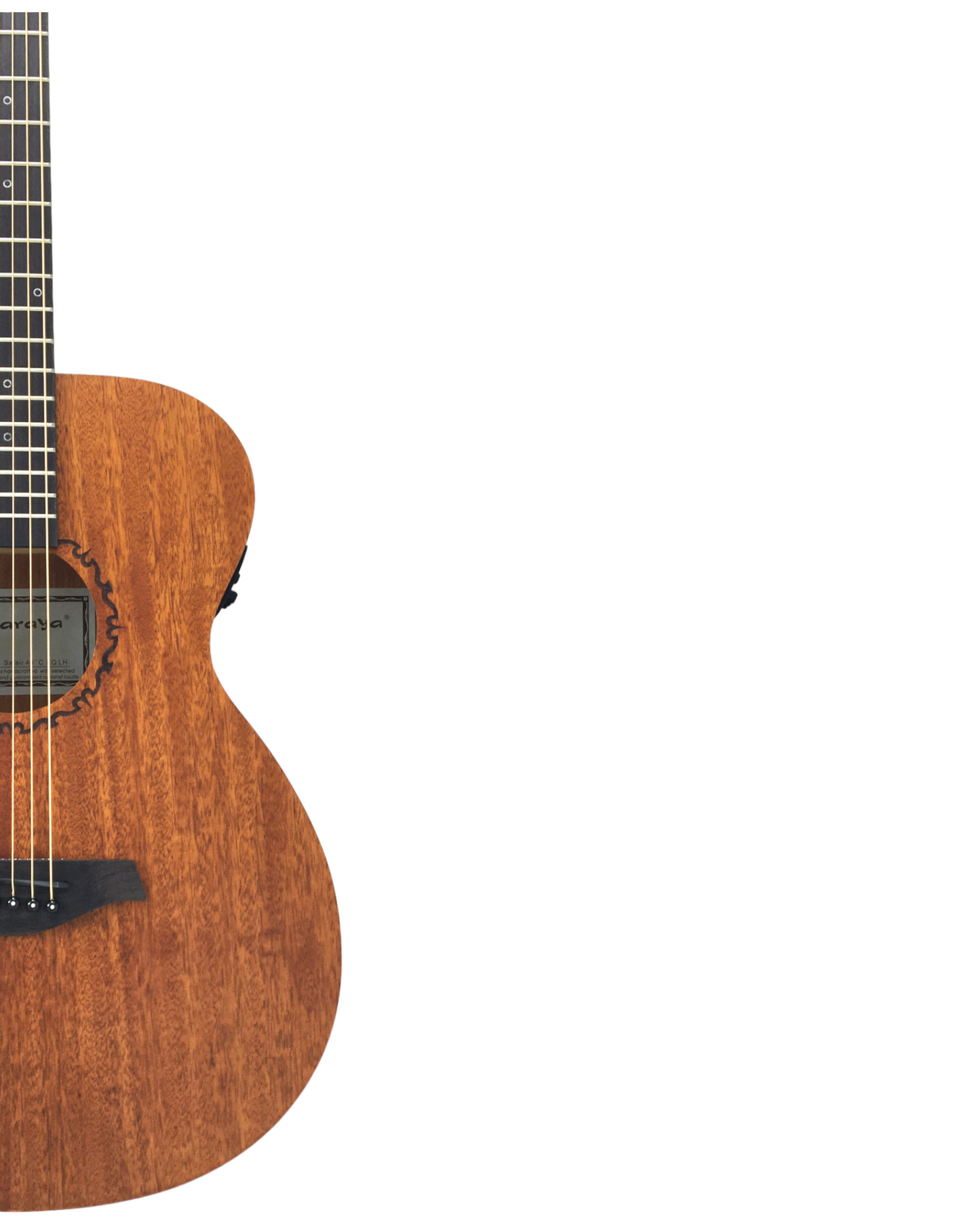 Caraya Left-Handed Thin-Body Built-In Pickups/Tuner Acoustic Guitar - Natural SAFAIR40CEQLH