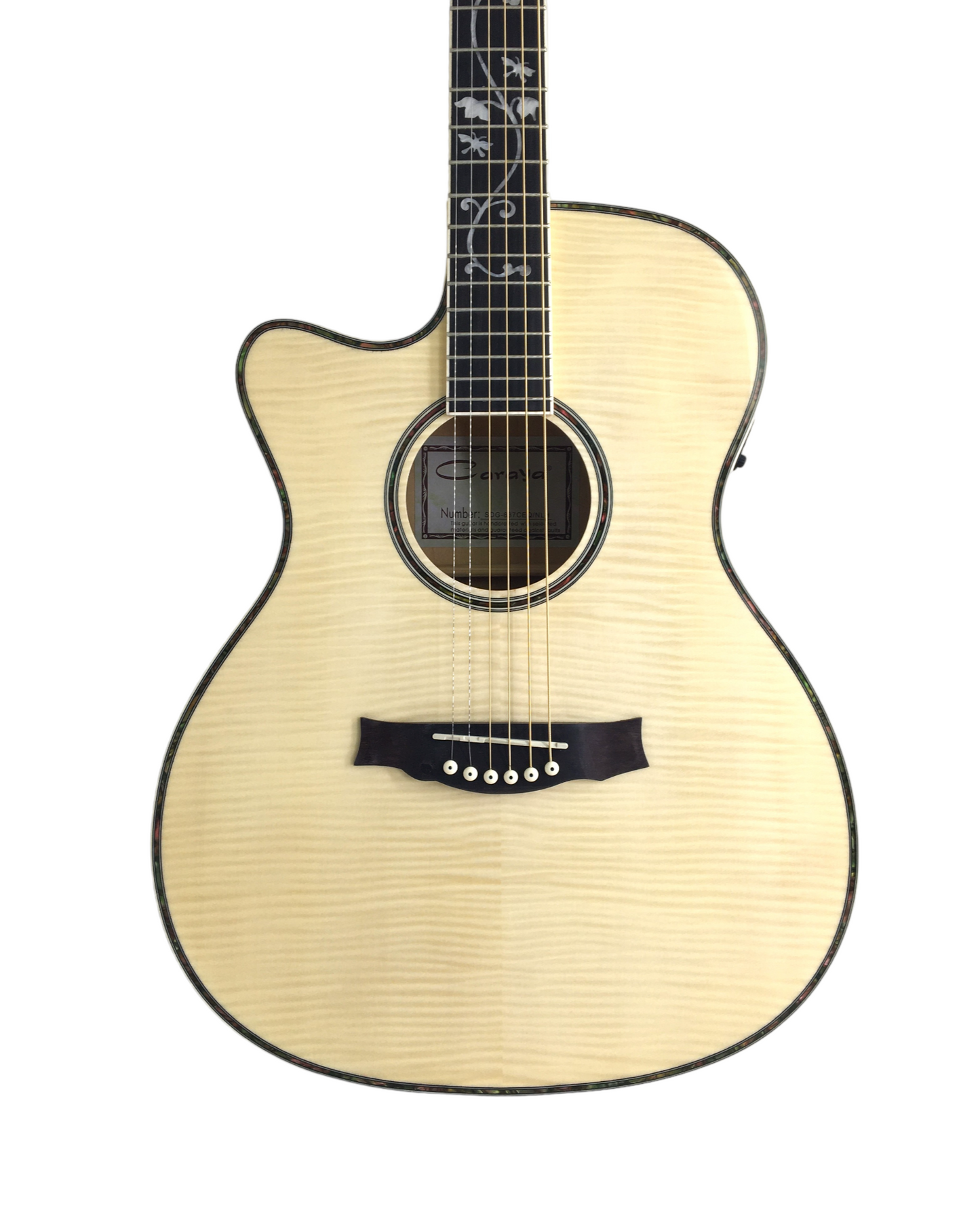 Caraya SDG837CEQNLH Left-Handed All Maple Built-In Pickups/Tuner Acoustic Guitar - Natural