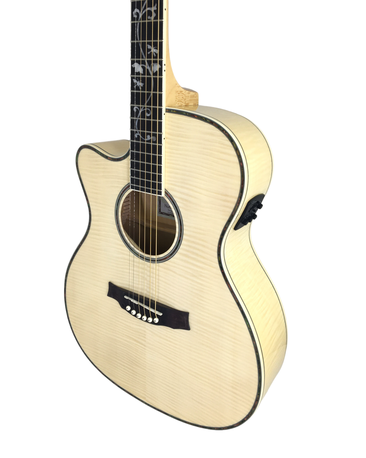 Caraya SDG837CEQNLH Left-Handed All Maple Built-In Pickups/Tuner Acoustic Guitar - Natural