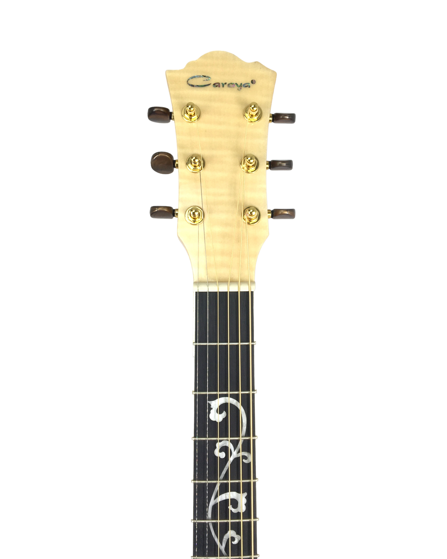 Caraya SDG837CEQNLH Left-Handed All Maple Built-In Pickups/Tuner Acoustic Guitar - Natural