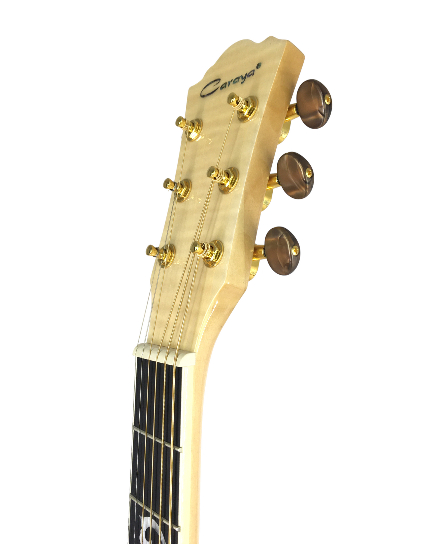 Caraya SDG837CEQNLH Left-Handed All Maple Built-In Pickups/Tuner Acoustic Guitar - Natural