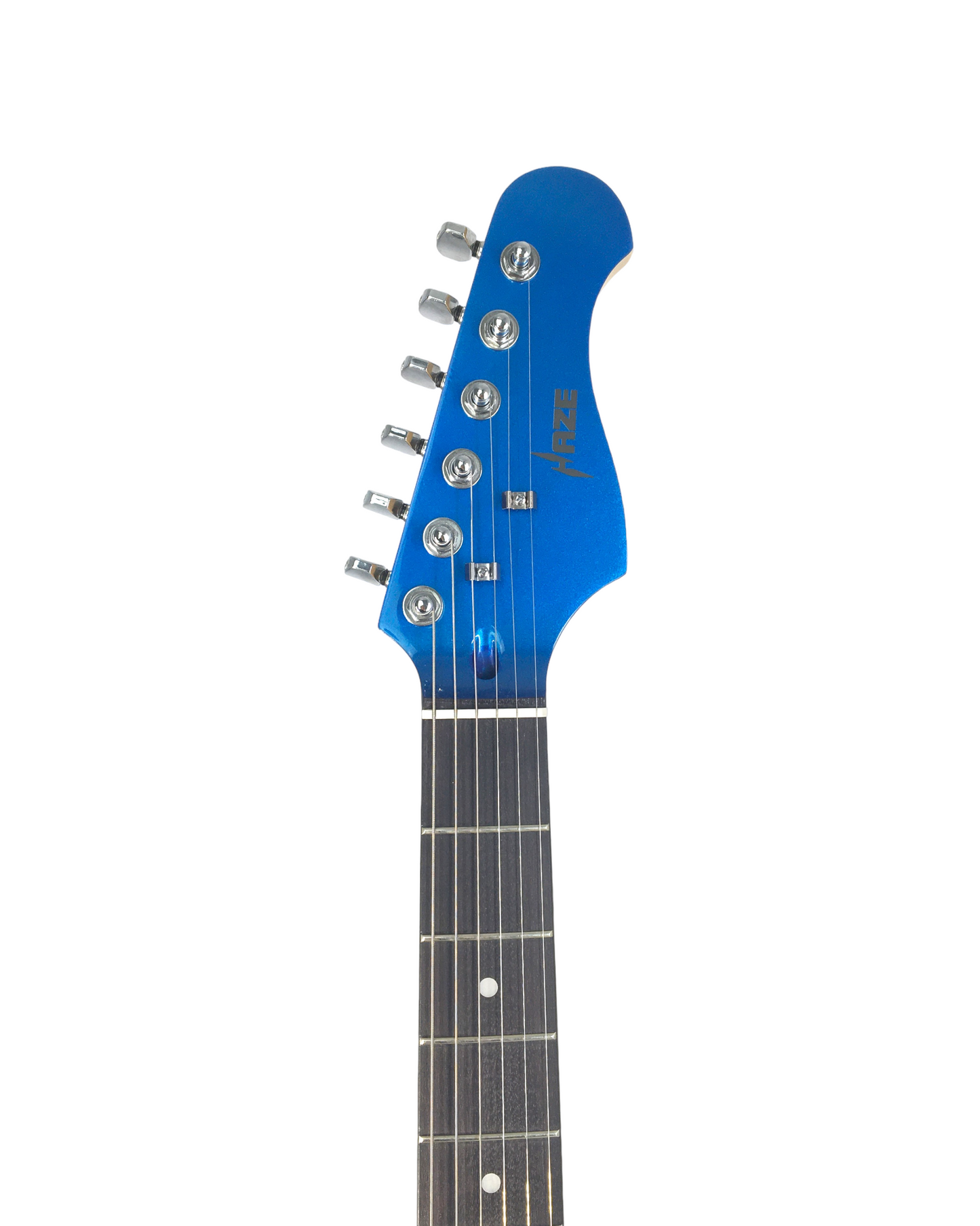 Haze E211 Classic Blue Sapphire/Arctic White HST Electric Guitar Electric Guitar, Amp, Stand Pack!