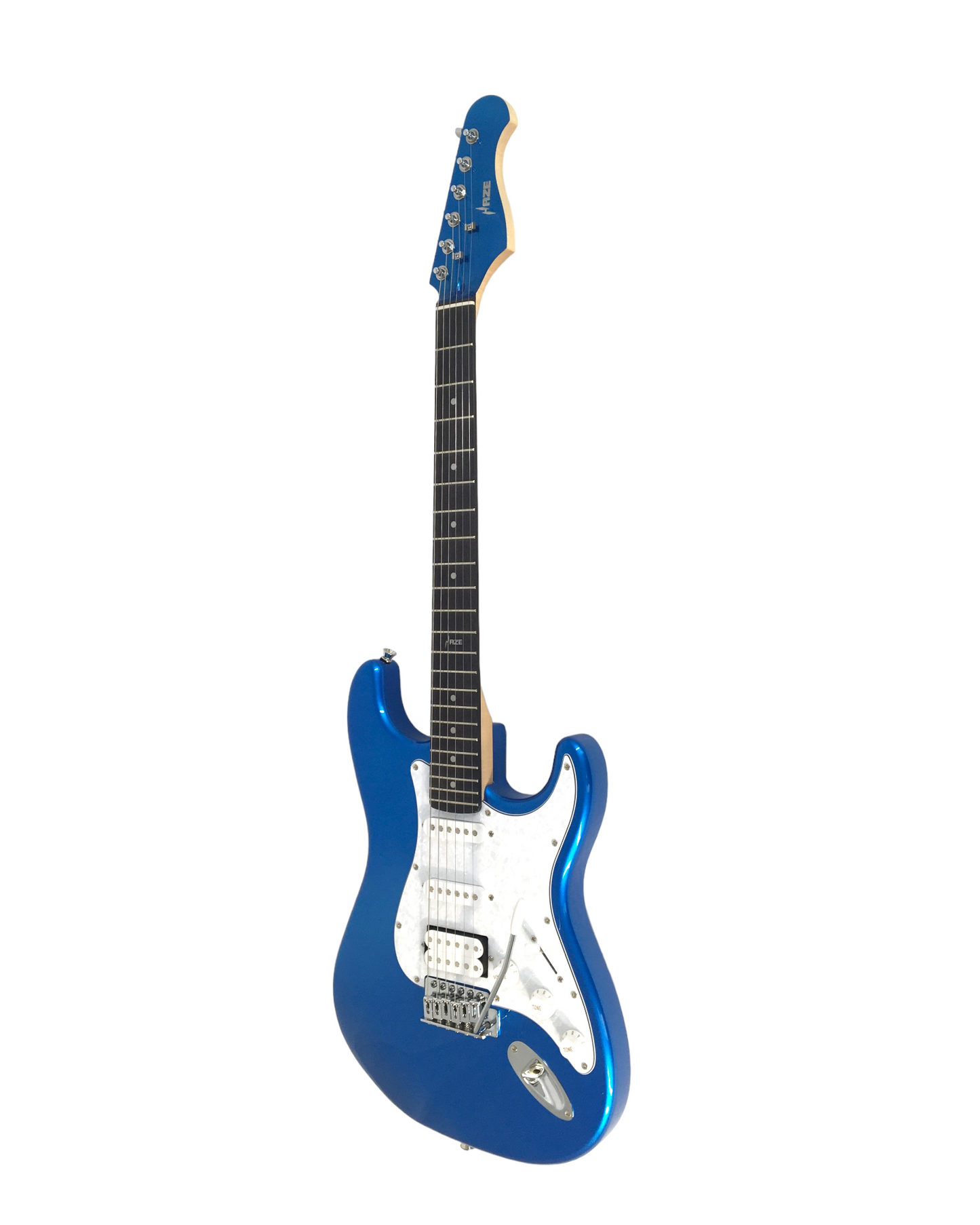 Haze E211 Classic Blue Sapphire/Arctic White HST Electric Guitar Electric Guitar, Amp, Stand Pack!
