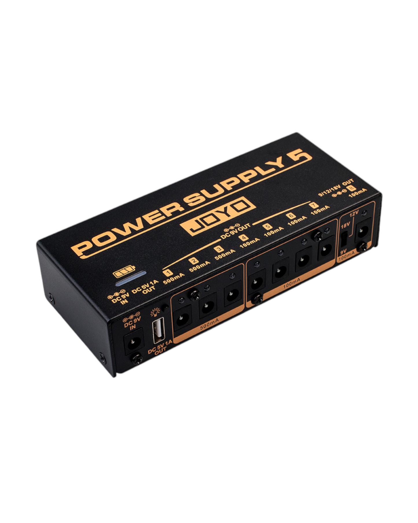 Joyo Rechargeable Guitar Effect Pedal Power Supply w/ USB Port & Adjustable DC Output - JP05