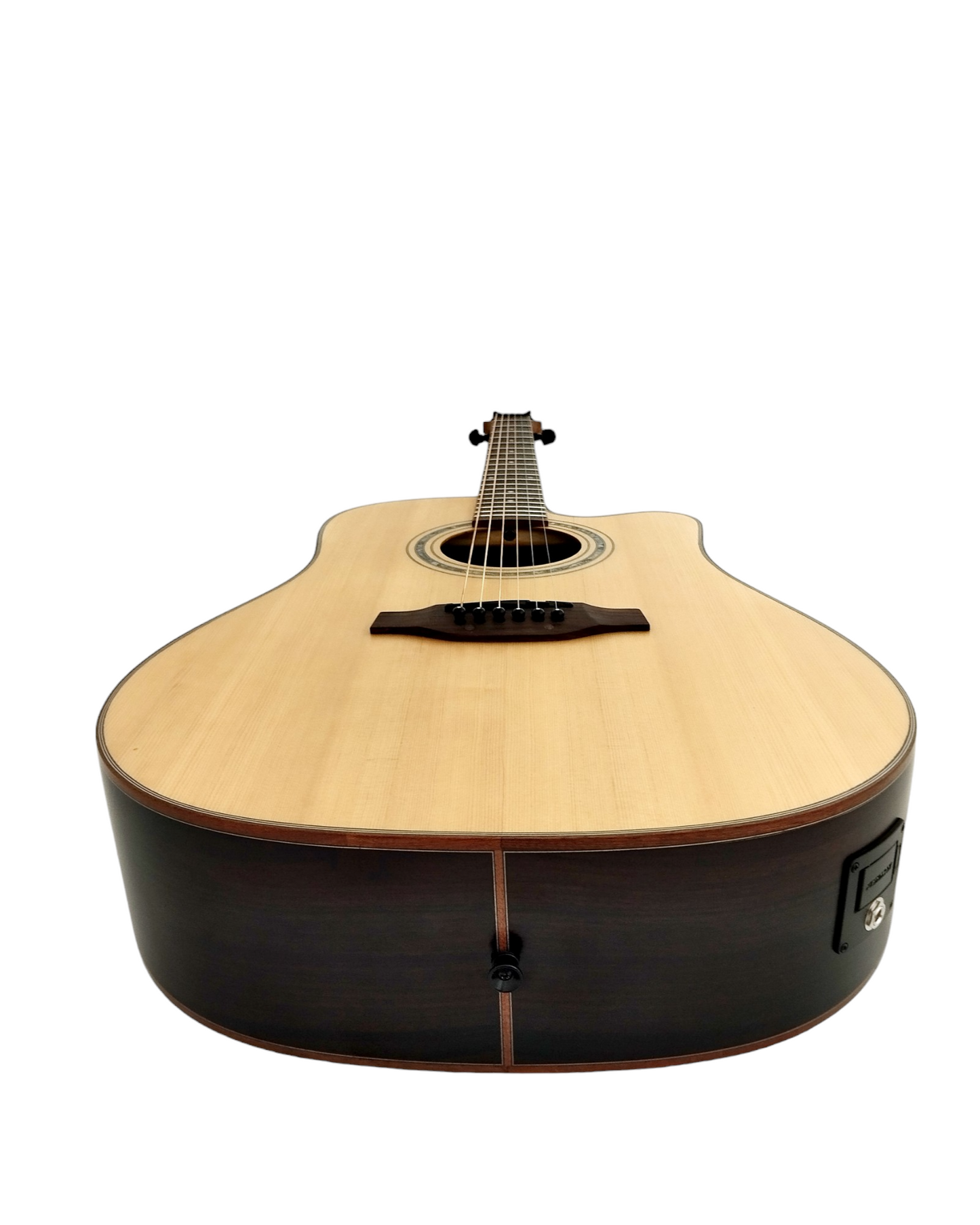 Klema K300DSCE Solid Spruce Sitka Fishman Pickup/Tuner Acoustic Guitar with Hard Case