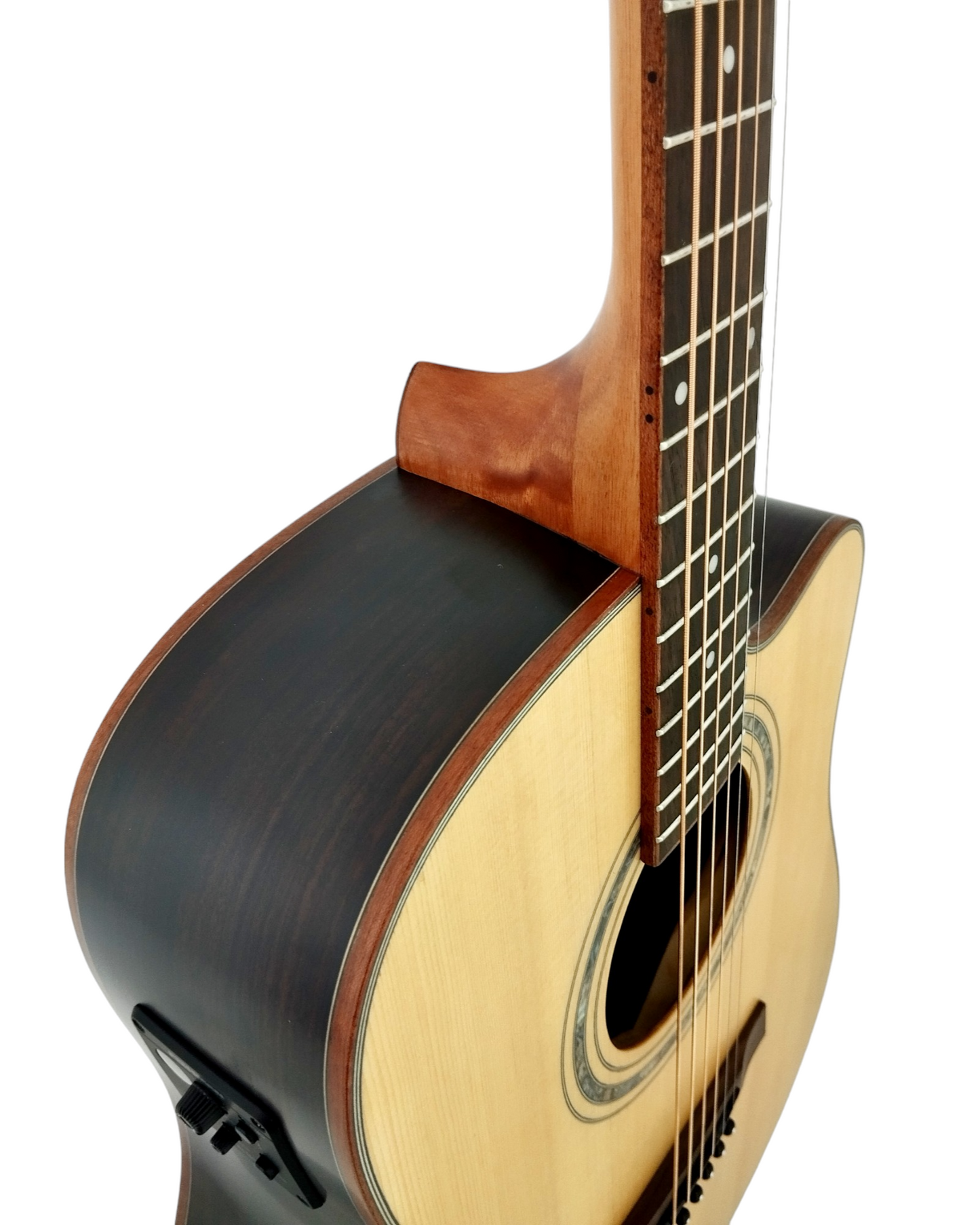 Klema K300DSCE Solid Spruce Sitka Fishman Pickup/Tuner Acoustic Guitar with Hard Case