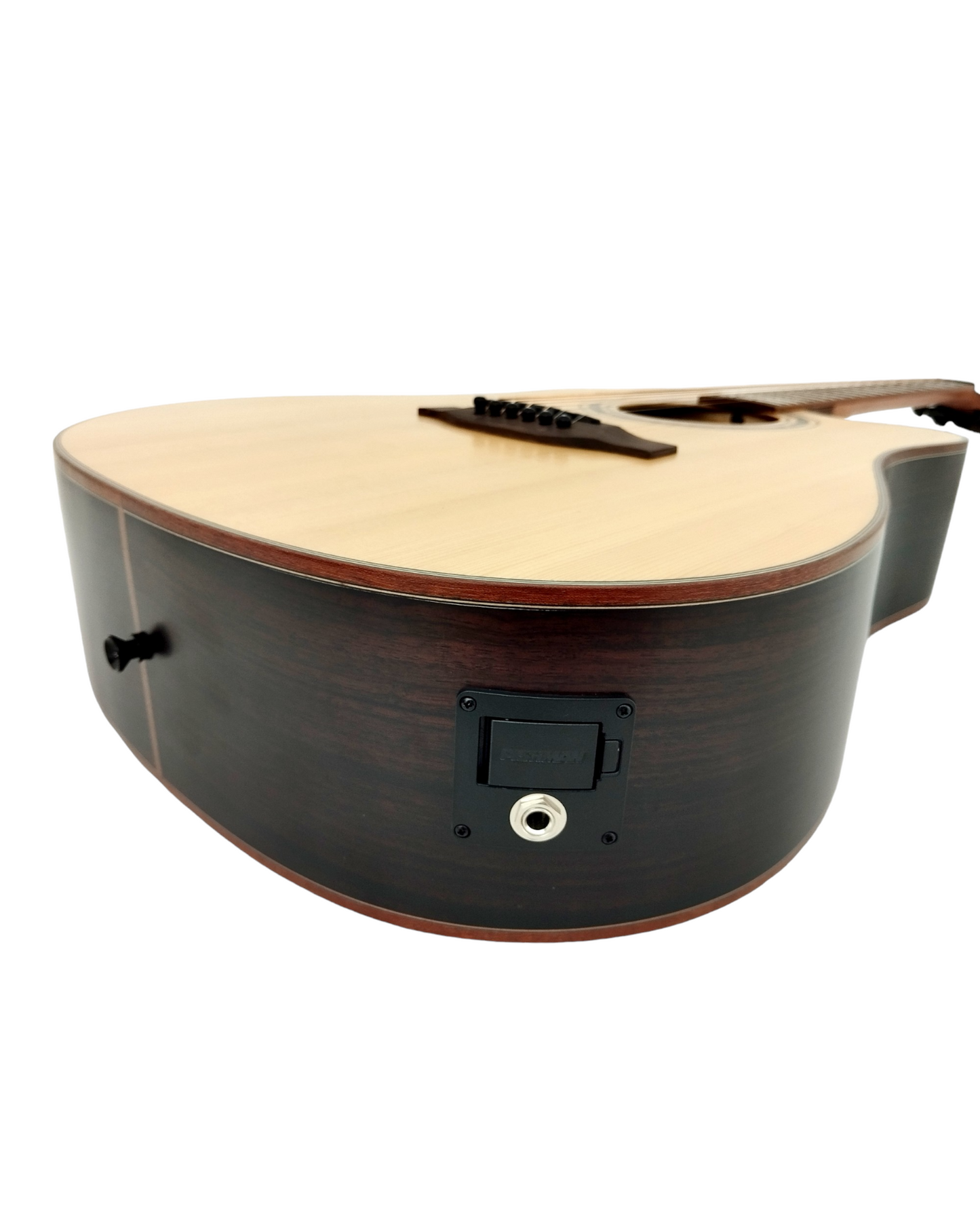 Klema K300DSCE Solid Spruce Sitka Fishman Pickup/Tuner Acoustic Guitar with Hard Case