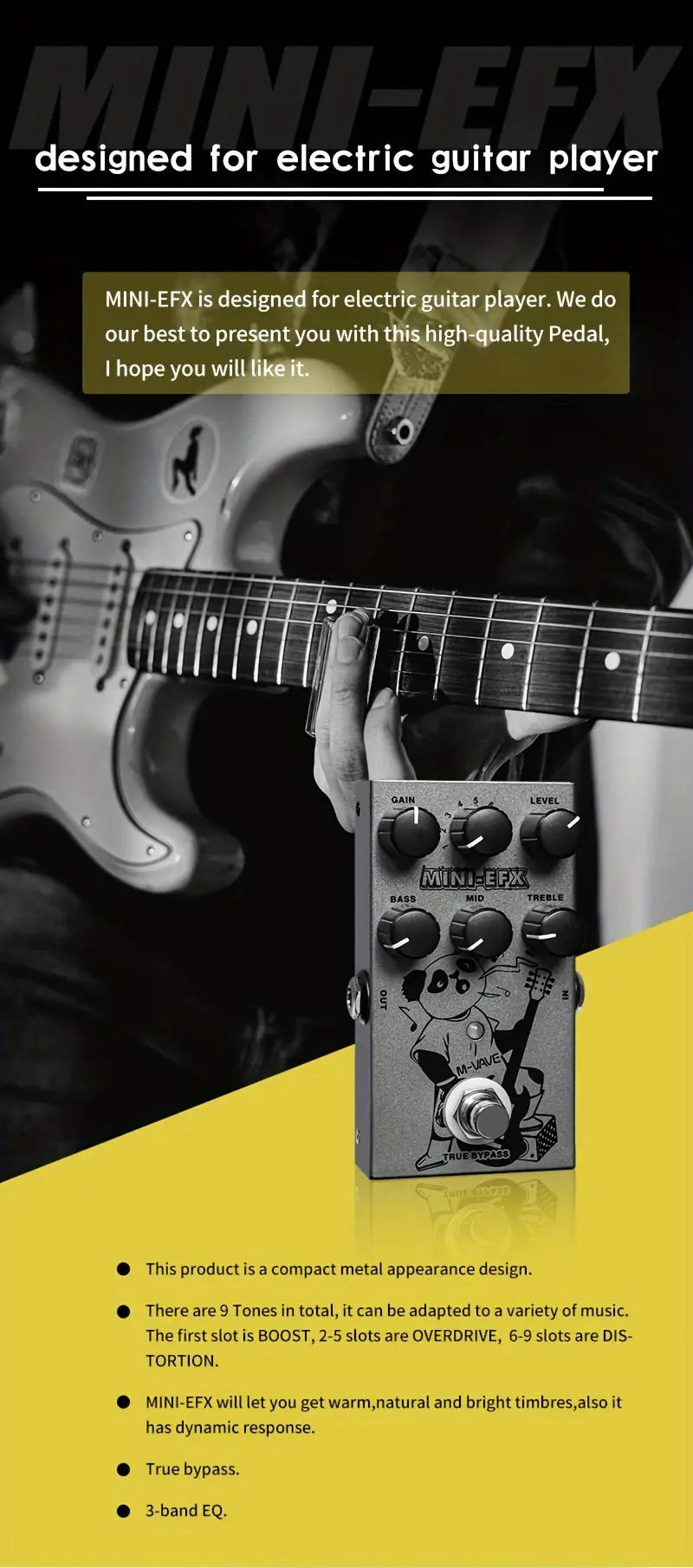 M-VAVE Electric Effects Pedals Heavy Metal Electric Guitar Overload Distortion Effector- MINIEFXP014015M