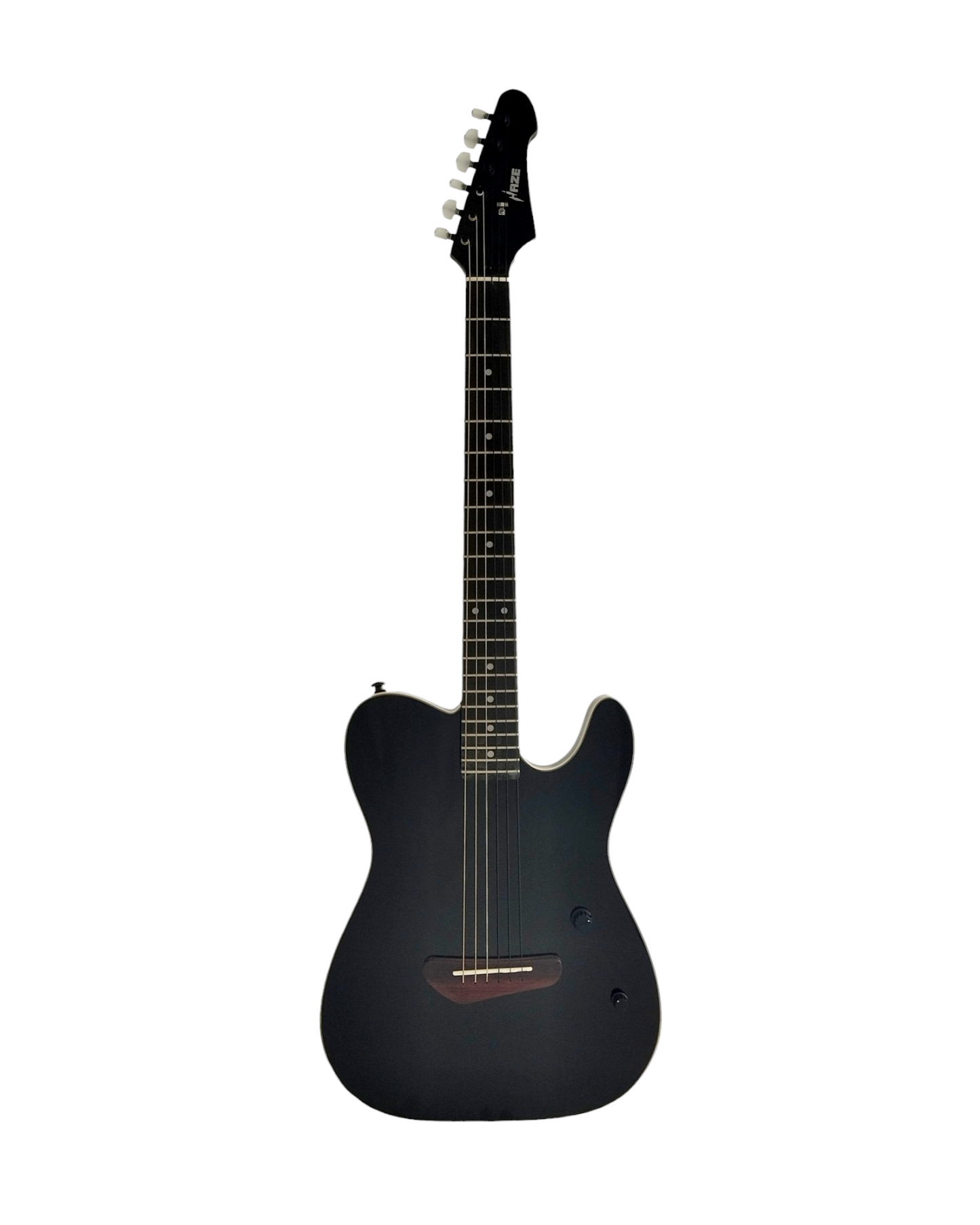 Haze Steel String Piezo Solid Mahogany body HTL Electric Guitar - Black MRE600EQBK