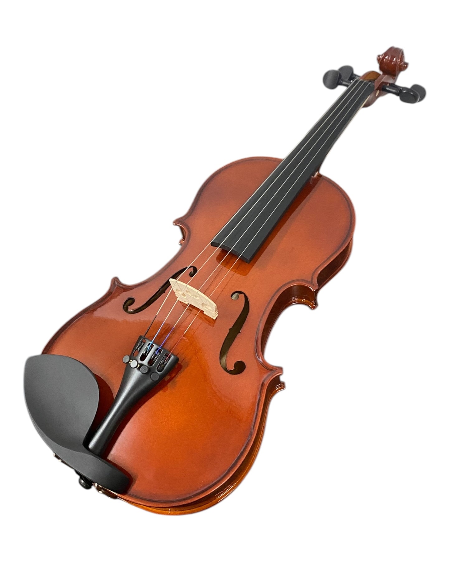Caraya MV001 Solid Spruce Top 4/4 to 1/16 Size Violin Outfit in Natural Gloss - Beginner Bundle (MV001PK2)