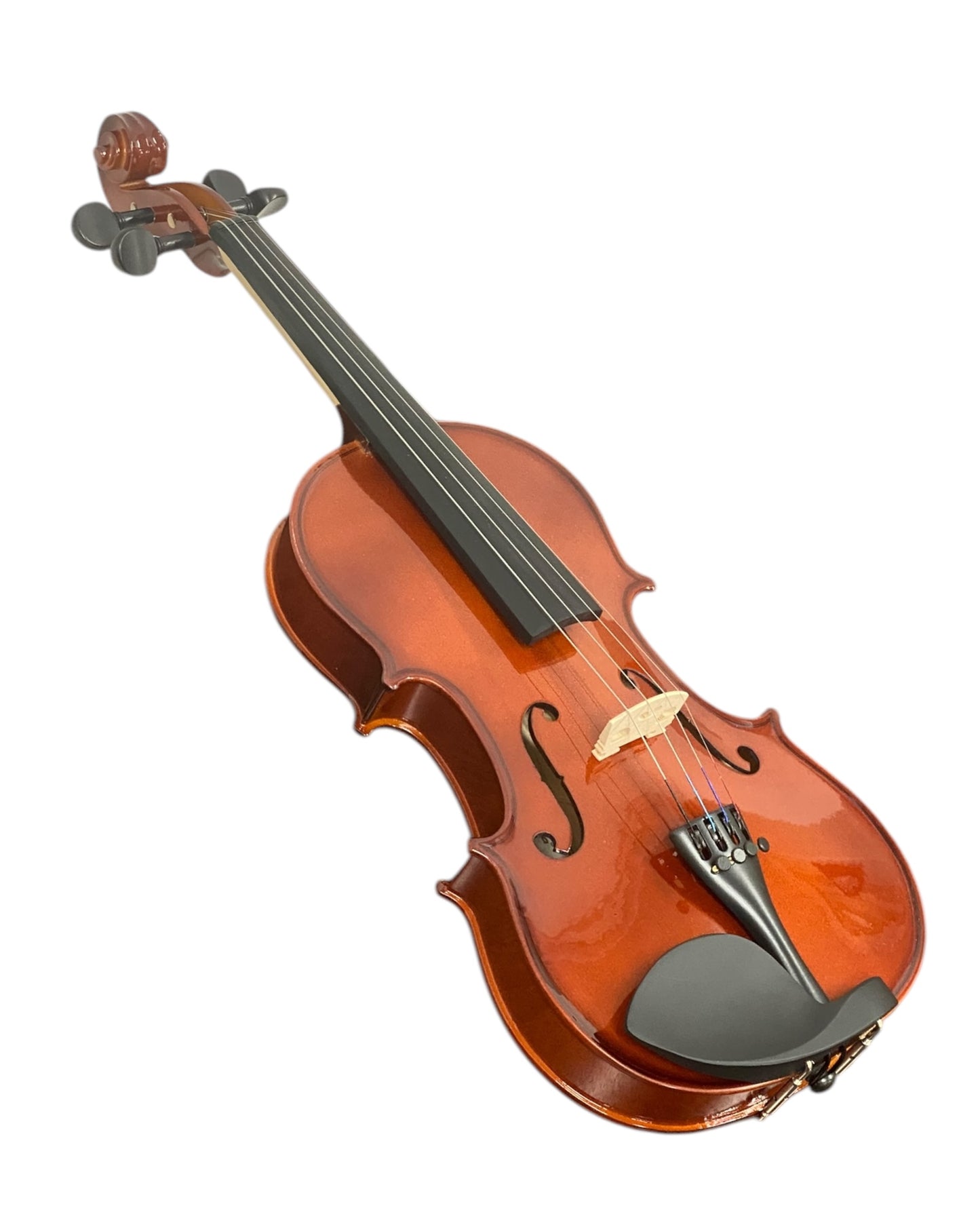 Caraya MV001 Solid Spruce Top 4/4 to 1/16 Size Violin Outfit in Natural Gloss - Beginner Bundle (MV001PK2)