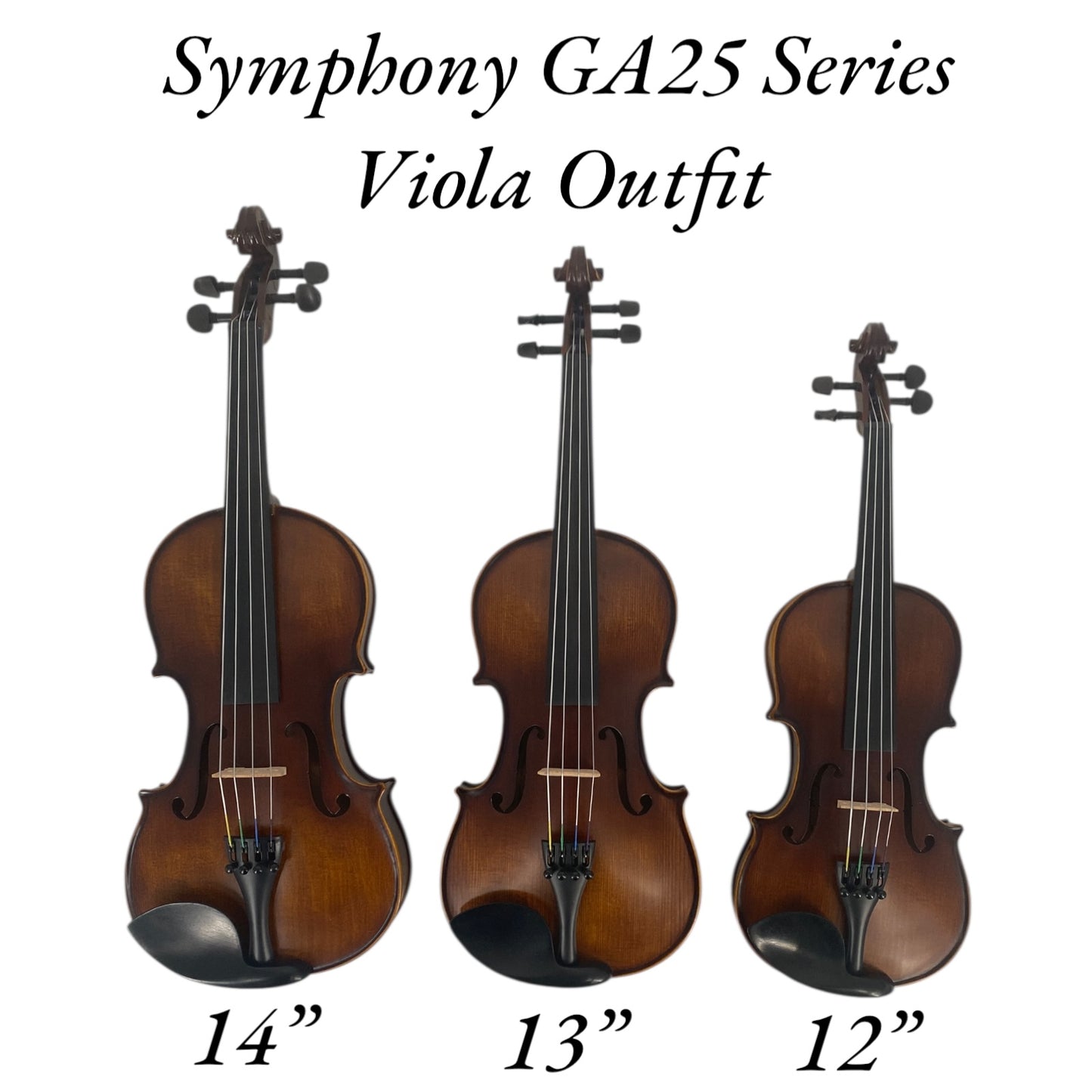 Symphony GA25 "Professional Series" Viola Outfit in 14", 13" and 12" Sizes