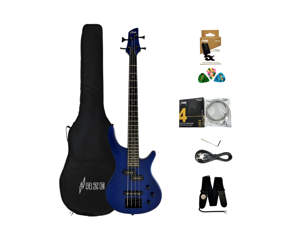1/2 sizeHaze Shortscale Split-Coil Humbucker Electric Bass Guitar 