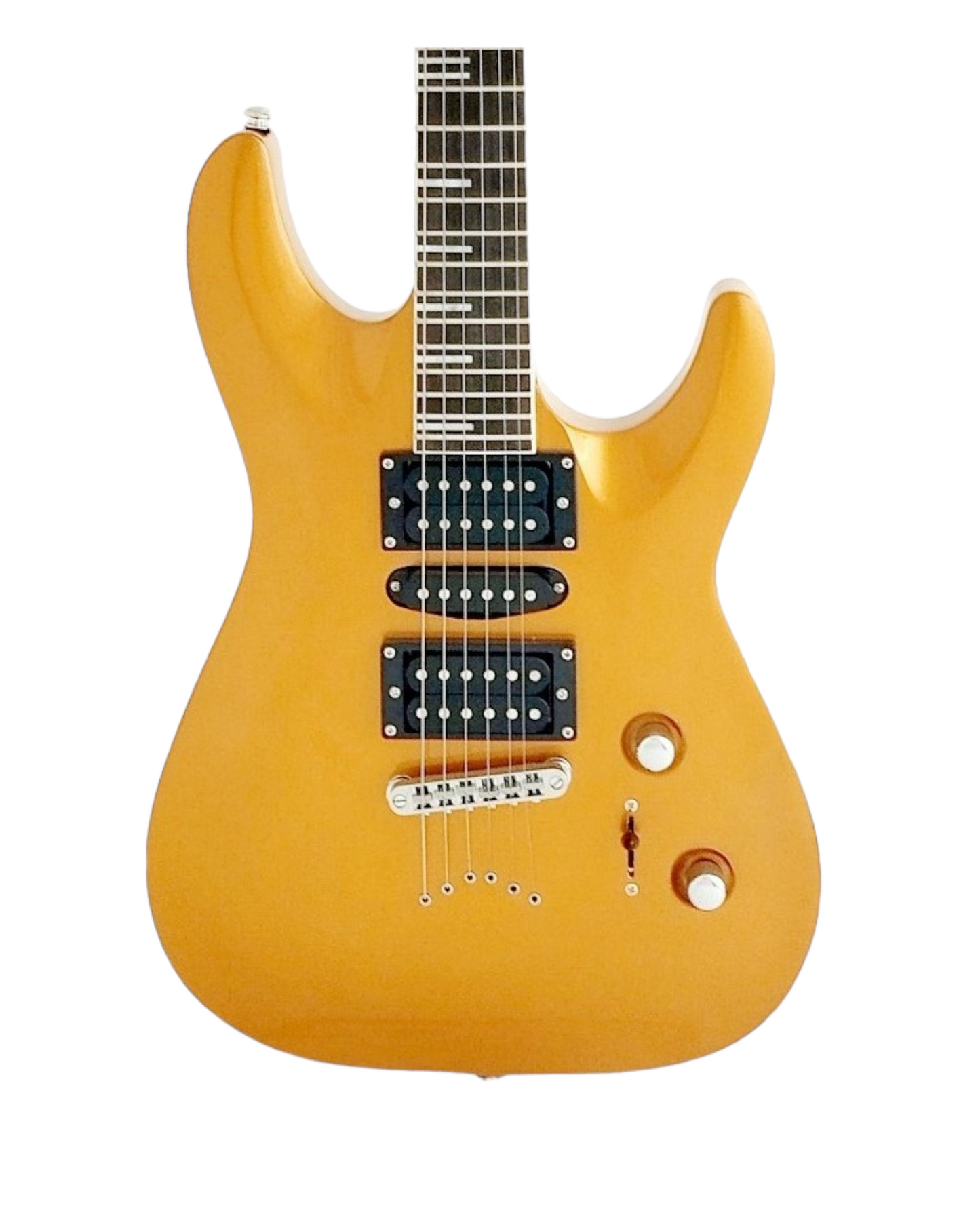 Haze Neck-Thru HSH String-Thru HAX Electric Guitar - Gold SEG258GD