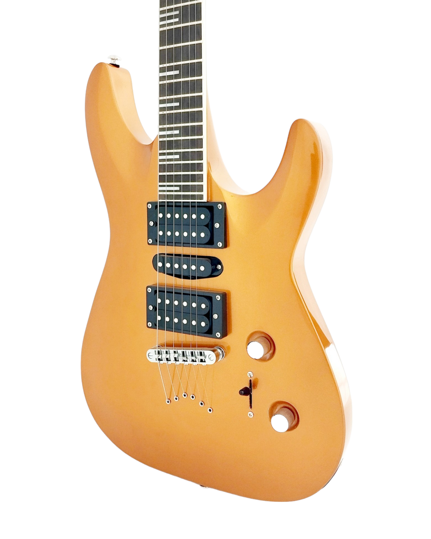 Haze Neck-Thru HSH String-Thru HAX Electric Guitar - Gold SEG258GD
