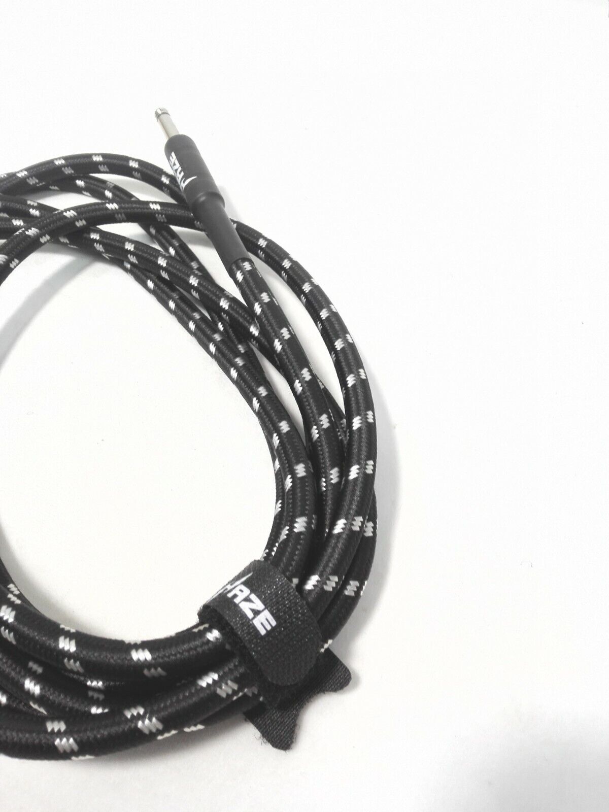 Haze Tour Grade Braided Tweed Guitar/Instrument Cable/Lead,3m,6m,10m,15m Black+Silver SFJJ-001