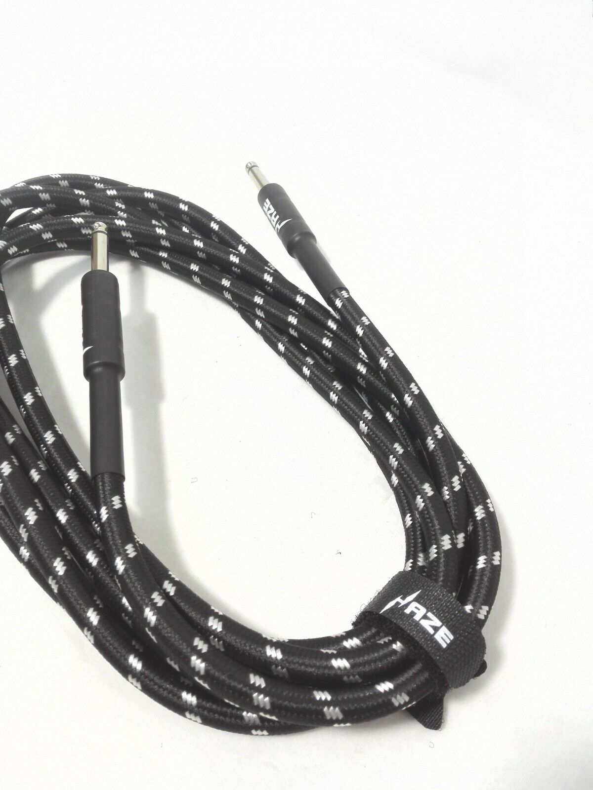 Haze Tour Grade Braided Tweed Guitar/Instrument Cable/Lead,3m,6m,10m,15m Black+Silver SFJJ-001