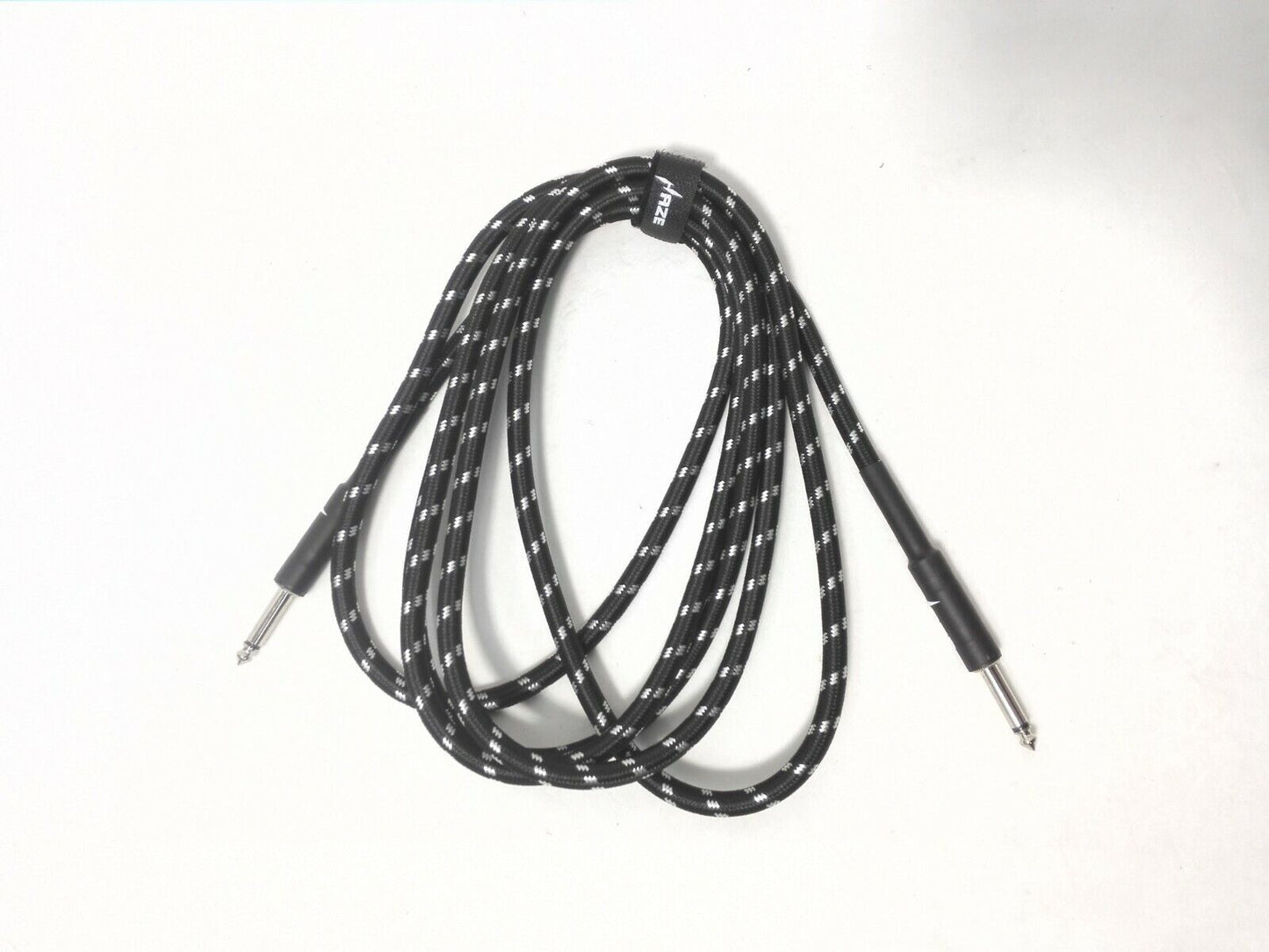 Haze Tour Grade Braided Tweed Guitar/Instrument Cable/Lead,3m,6m,10m,15m Black+Silver SFJJ-001