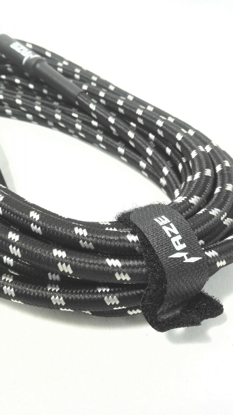 Haze Tour Grade Braided Tweed Guitar/Instrument Cable/Lead,3m,6m,10m,15m Black+Silver SFJJ-001