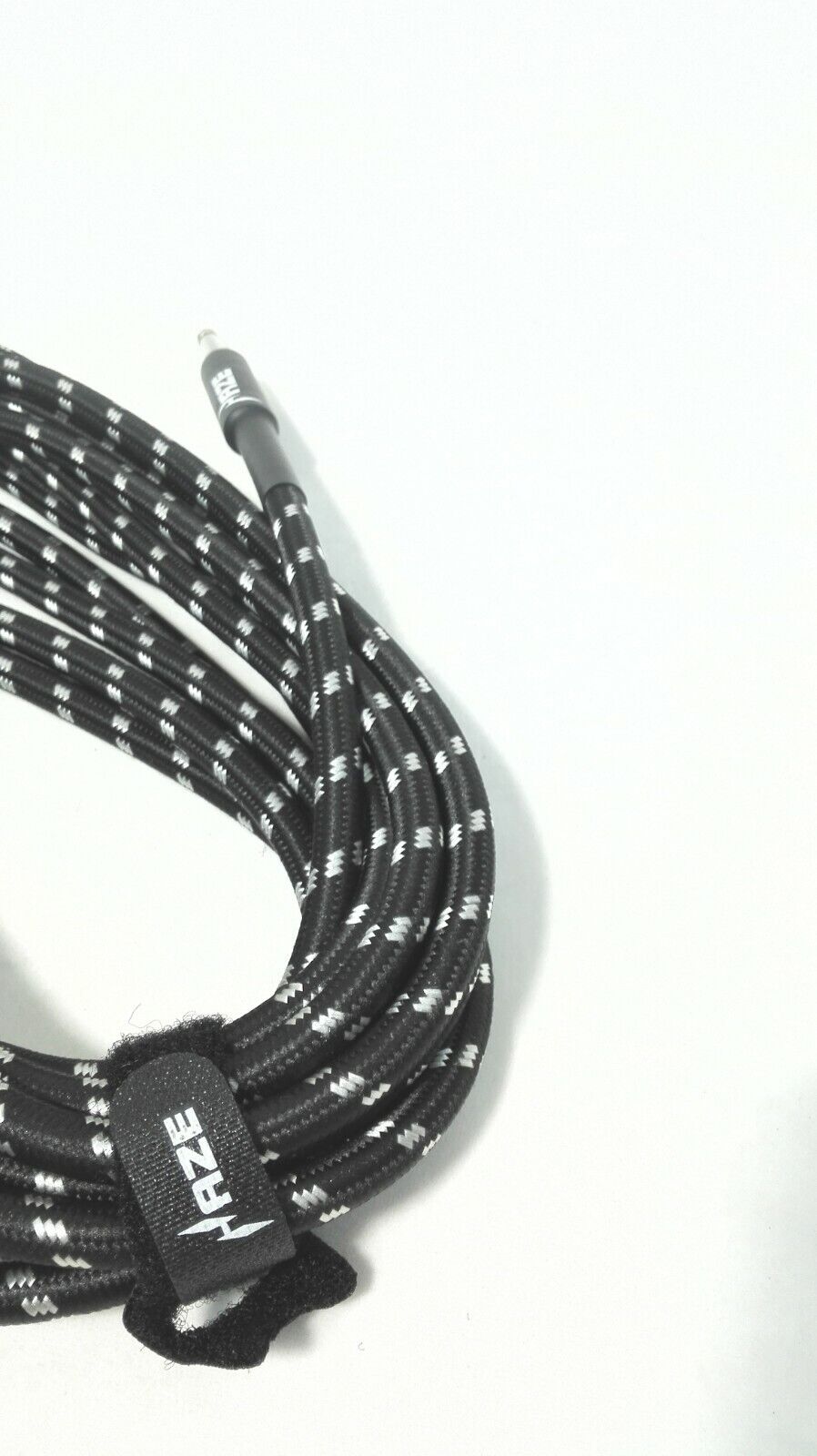 Haze Tour Grade Braided Tweed Guitar/Instrument Cable/Lead,3m,6m,10m,15m Black+Silver SFJJ-001