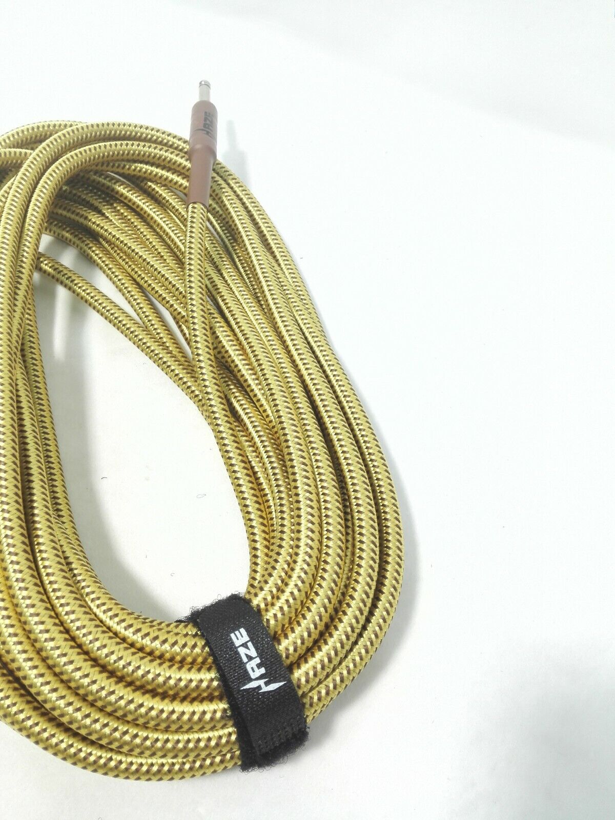 Haze Tour Grade Braided Tweed Guitar/Instrument Cable/Lead,3m,6m,10m,15m Yellow+Brown SFJJ-001