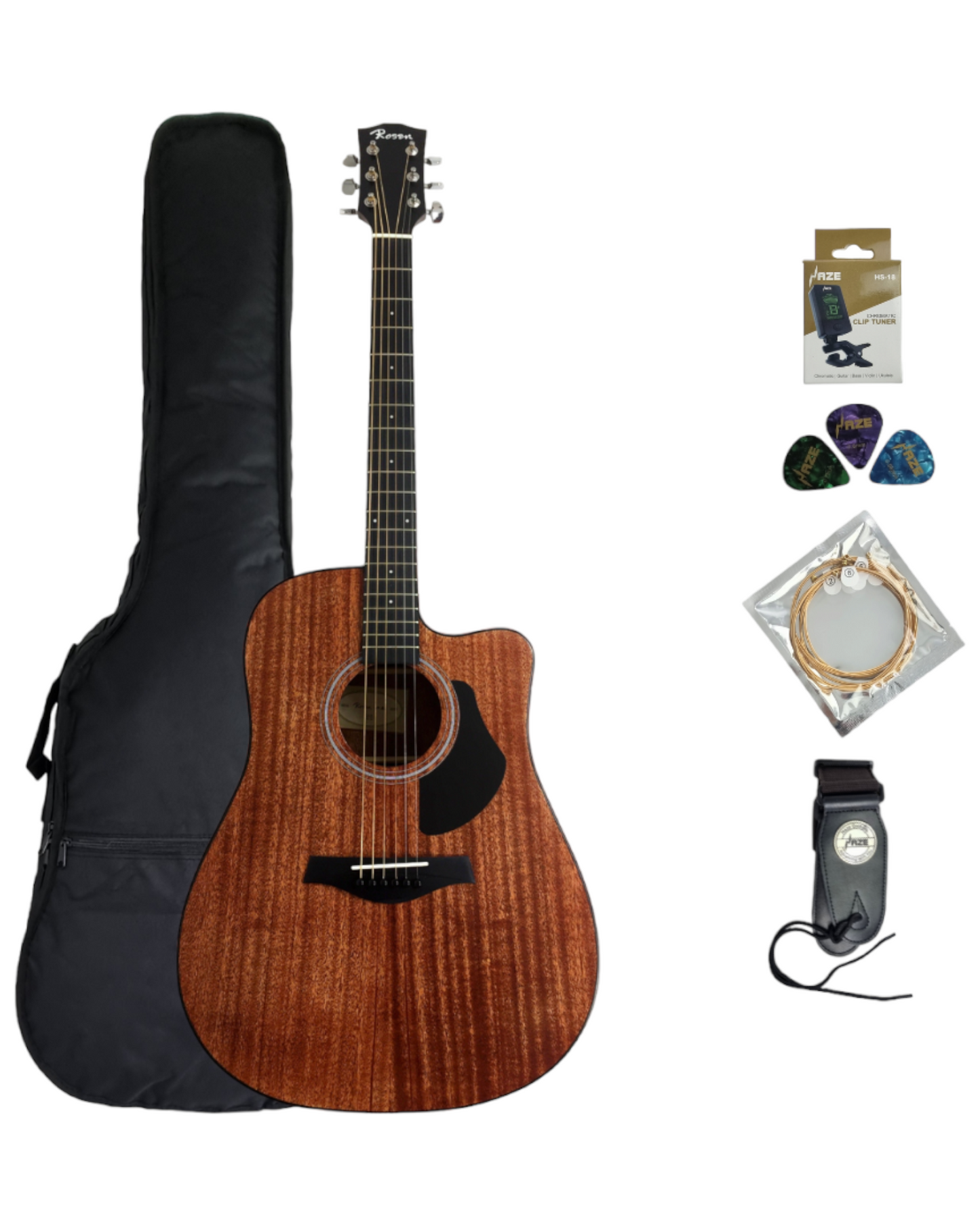 Rosen Solid Mahogany Top Dreadnought Cutaway Acoustic Guitar - Natural G15CM